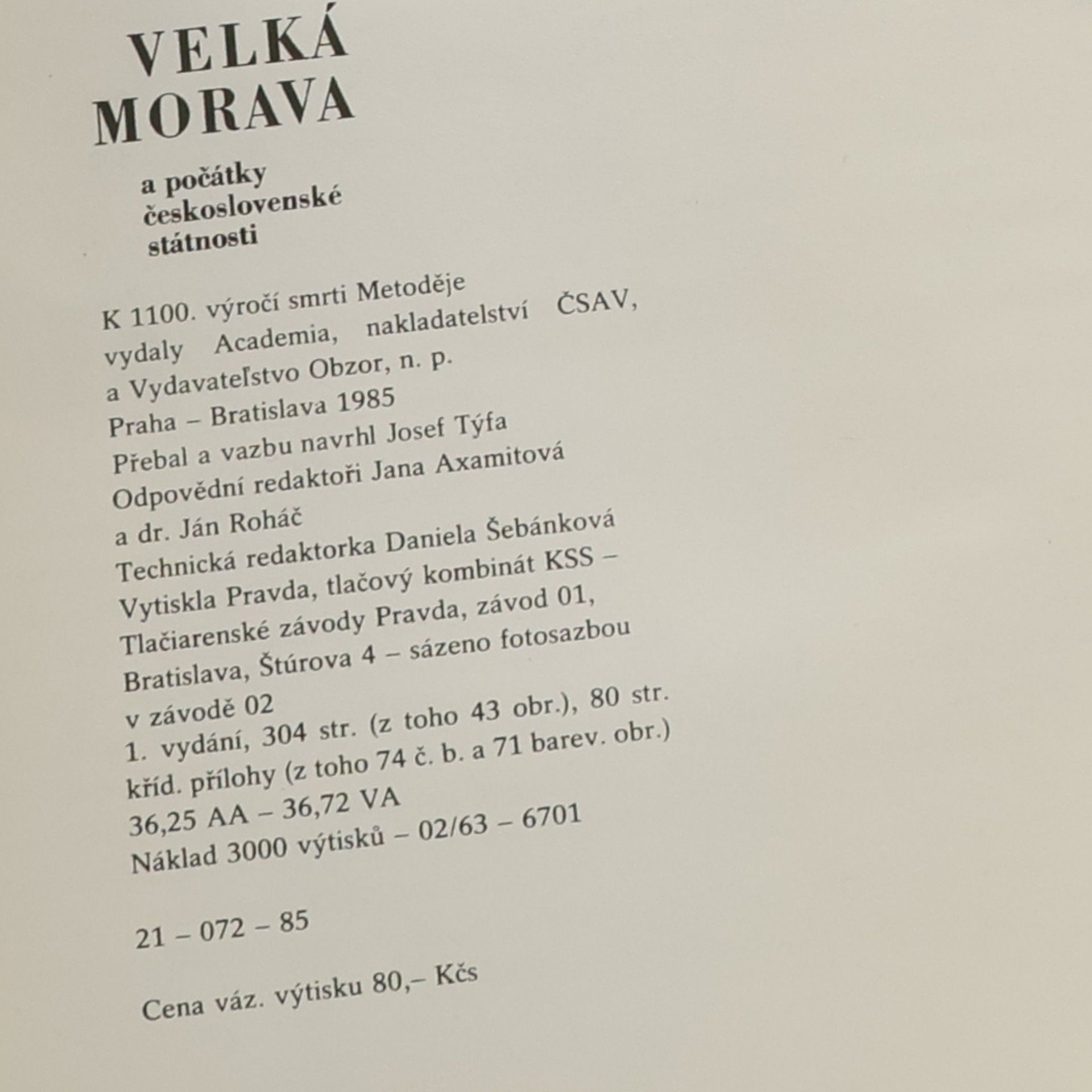 Josef Poulík Velká Morava a počátky československé státnosti
