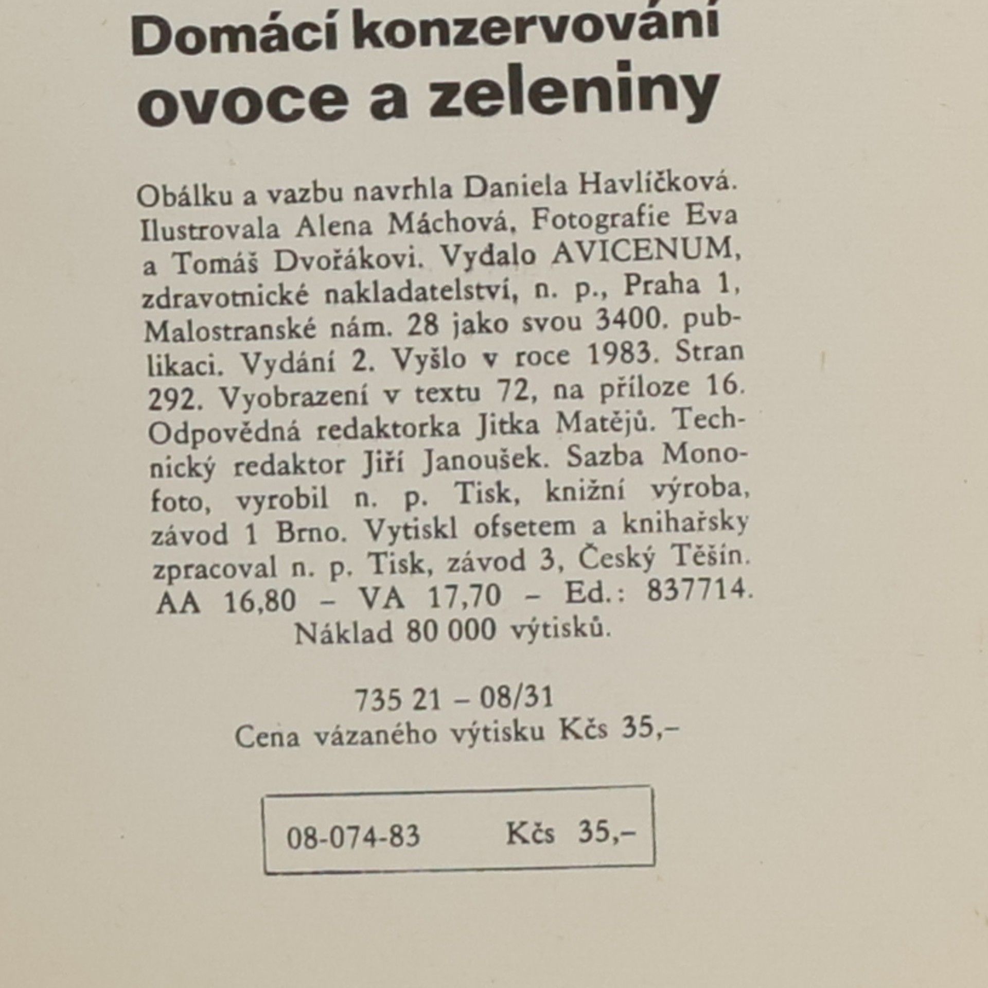 Libuše Vlachová Domácí konzervování ovoce a zeleniny
