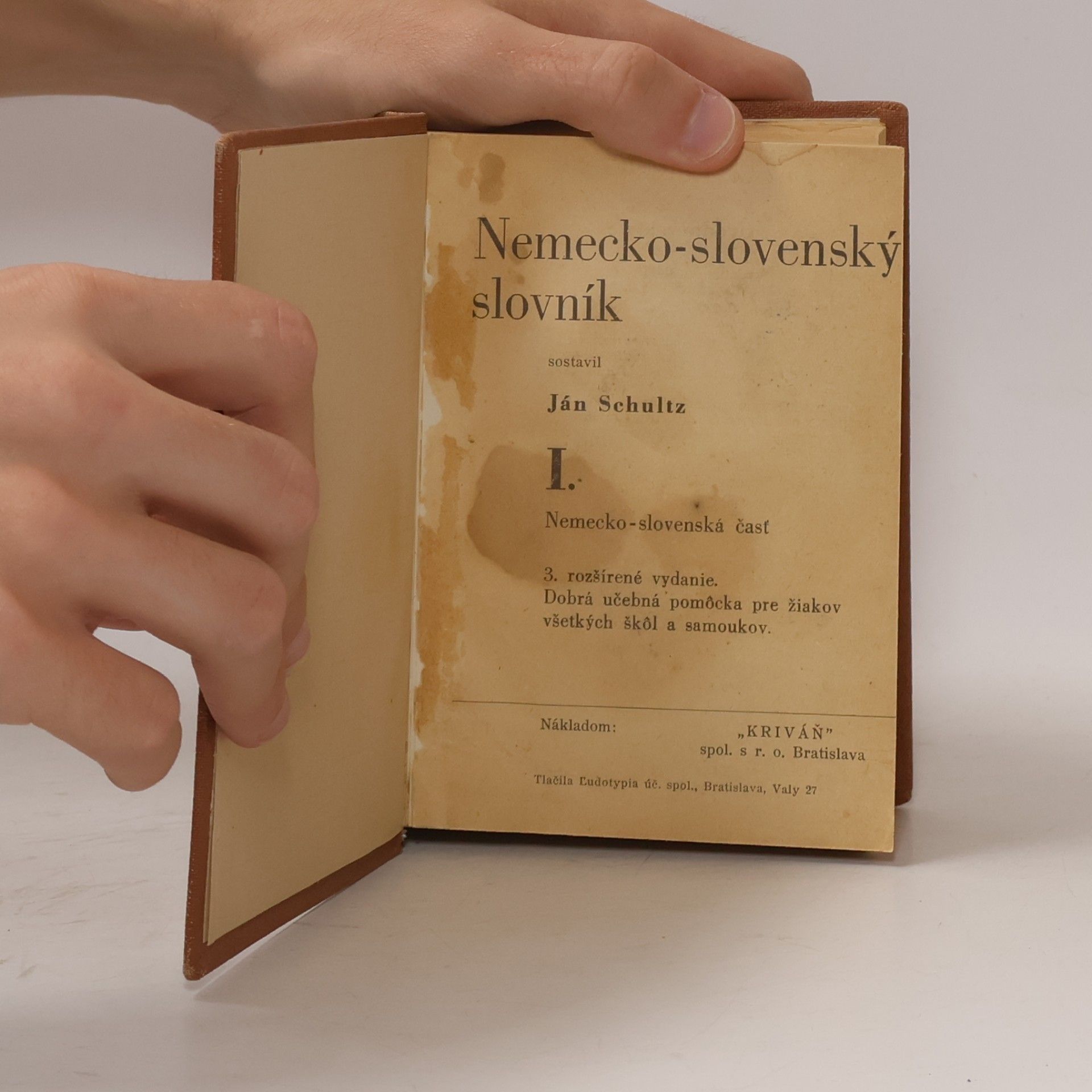 Ján Schultz Německo-slovenský slovník