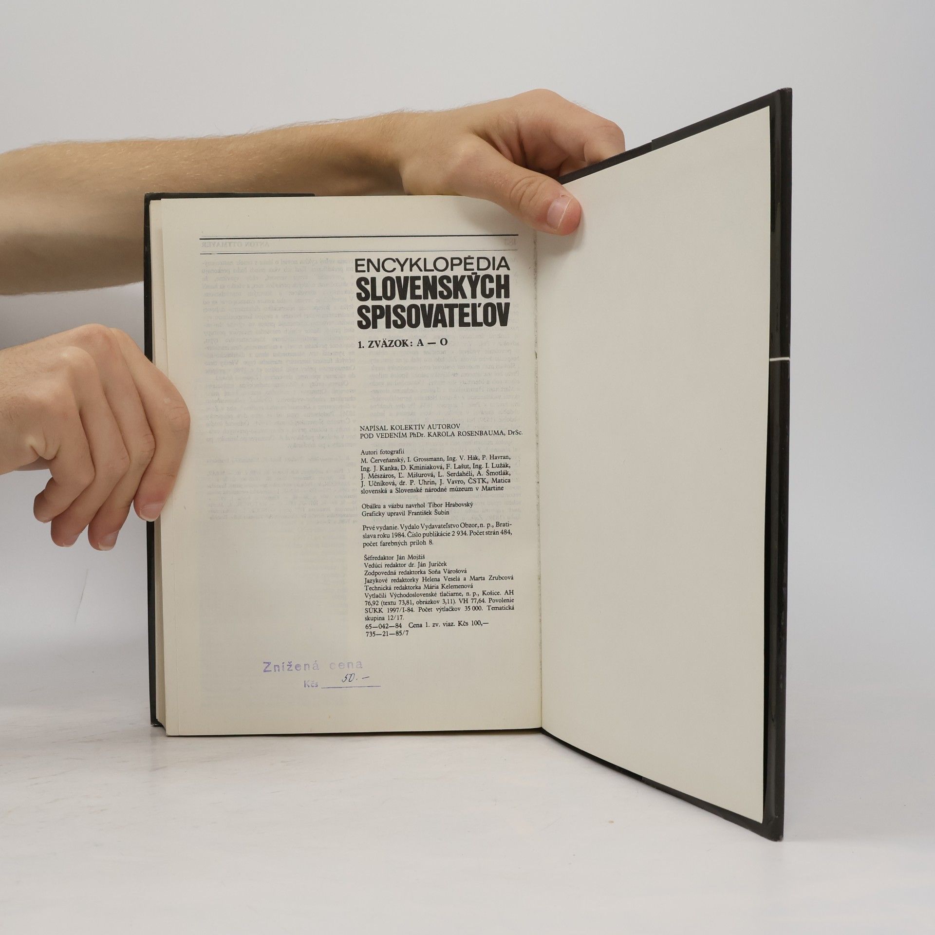 Various authors Encyklopédia slovenských spisovateľov. 1. zväzok (A-O)