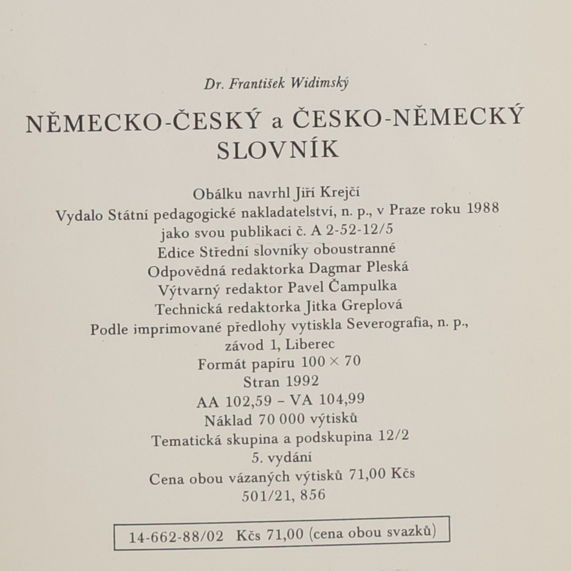 Collectif d'auteurs Německo-český a česko-německý slovník. Část česko-německá