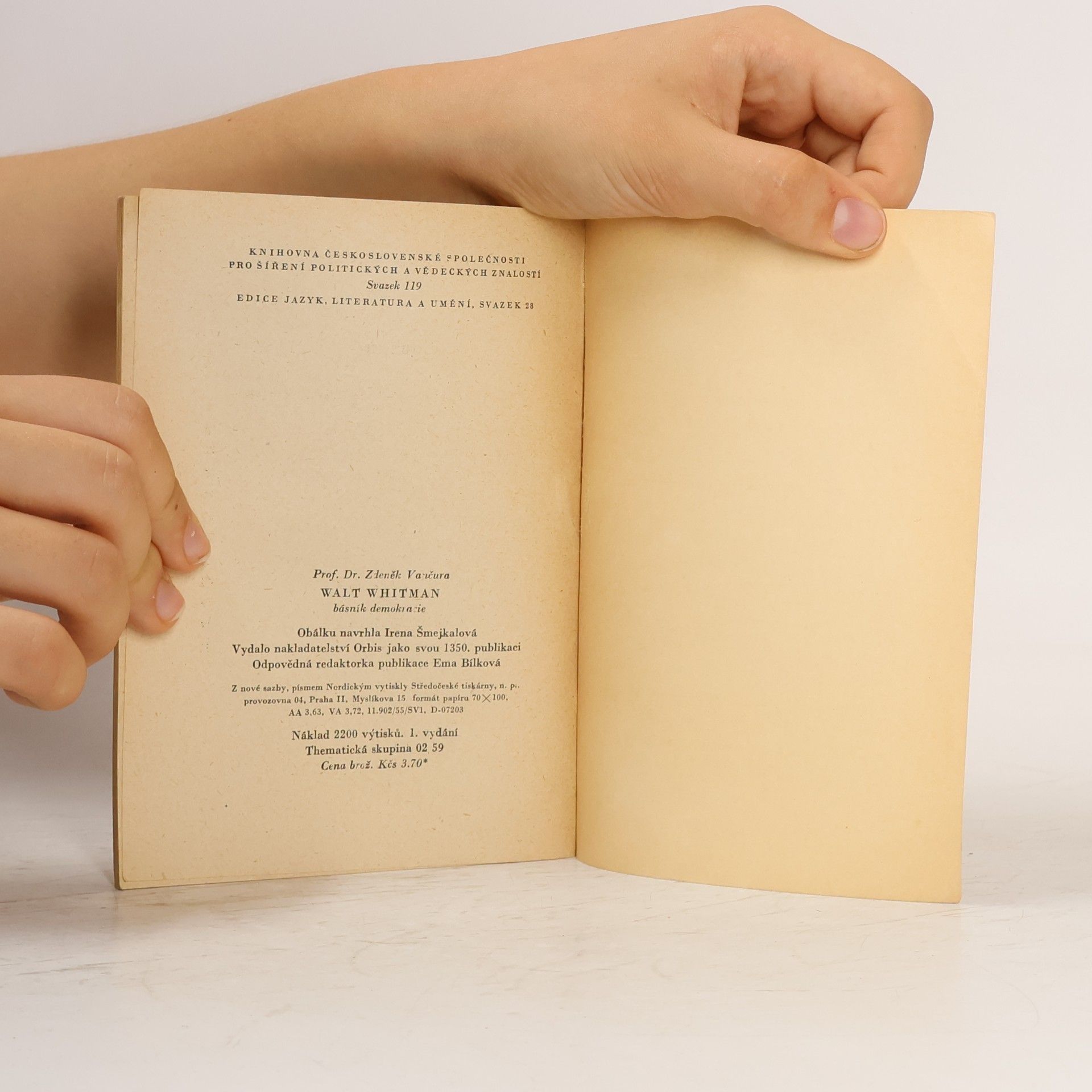 Zdeněk Vančura Walt Whitman - básník demokracie