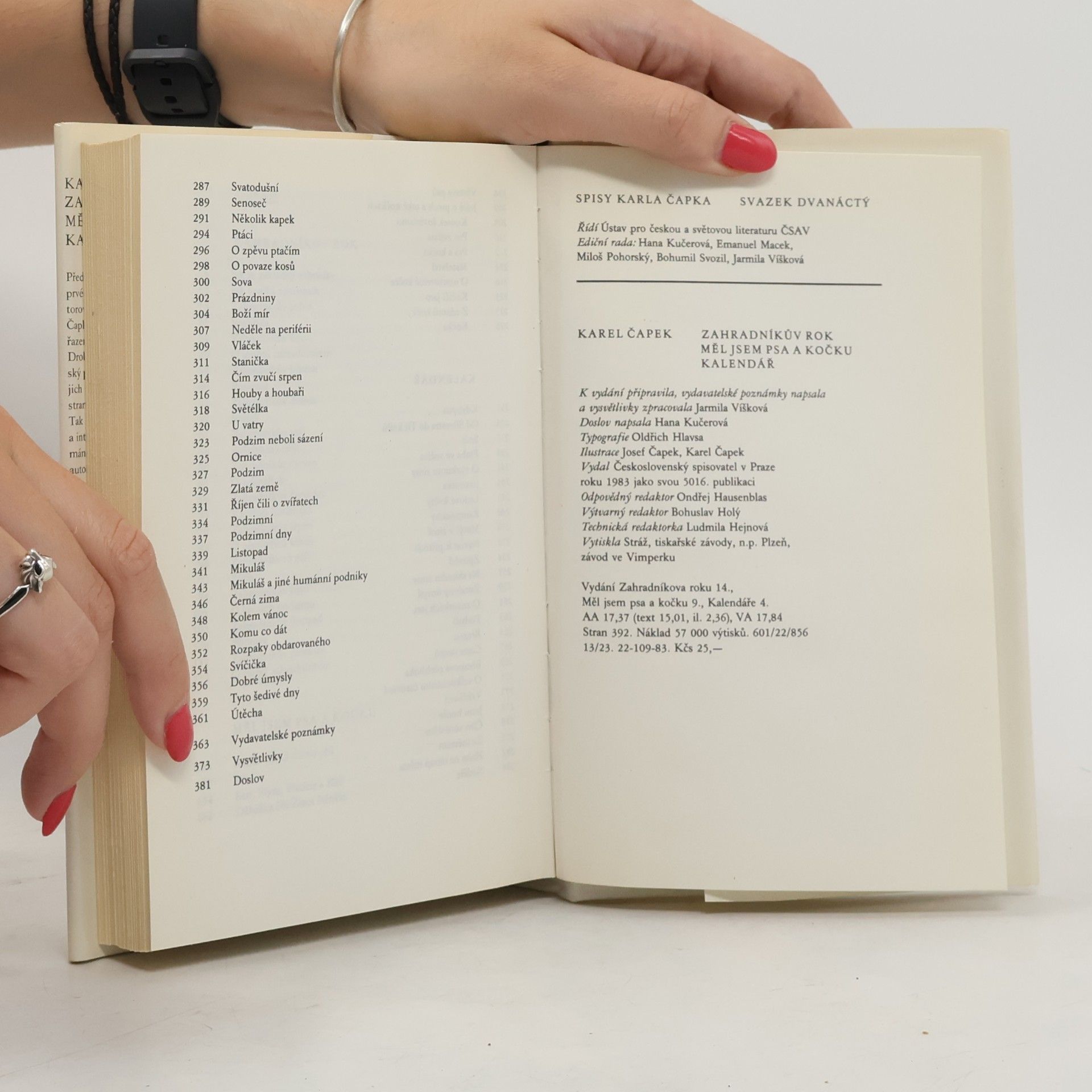 Karel Čapek Spisy XII. Zahradníkův rok. Měl jsem psa a kočku. Kalendář