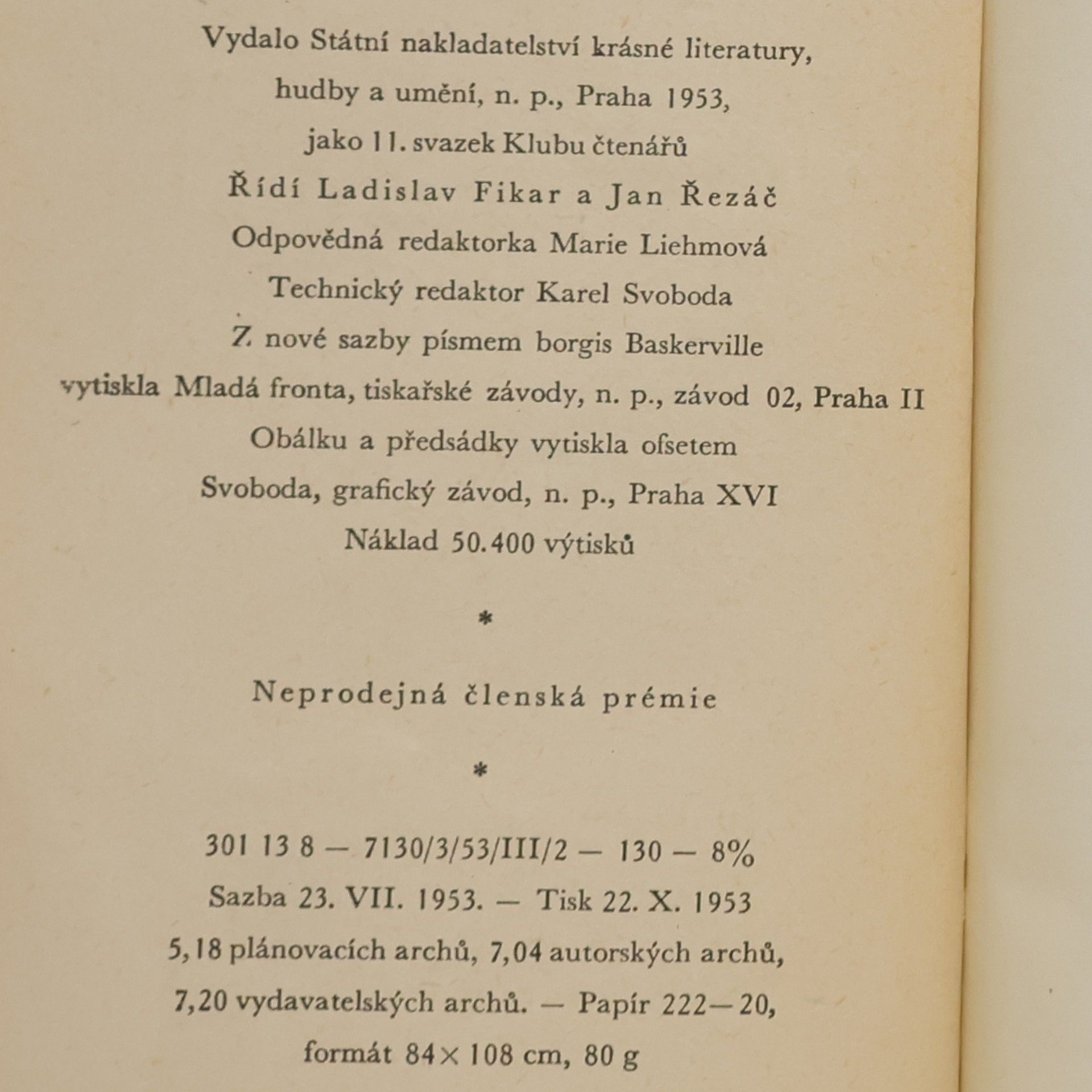 Vilém Závada Básnický almanach 1953