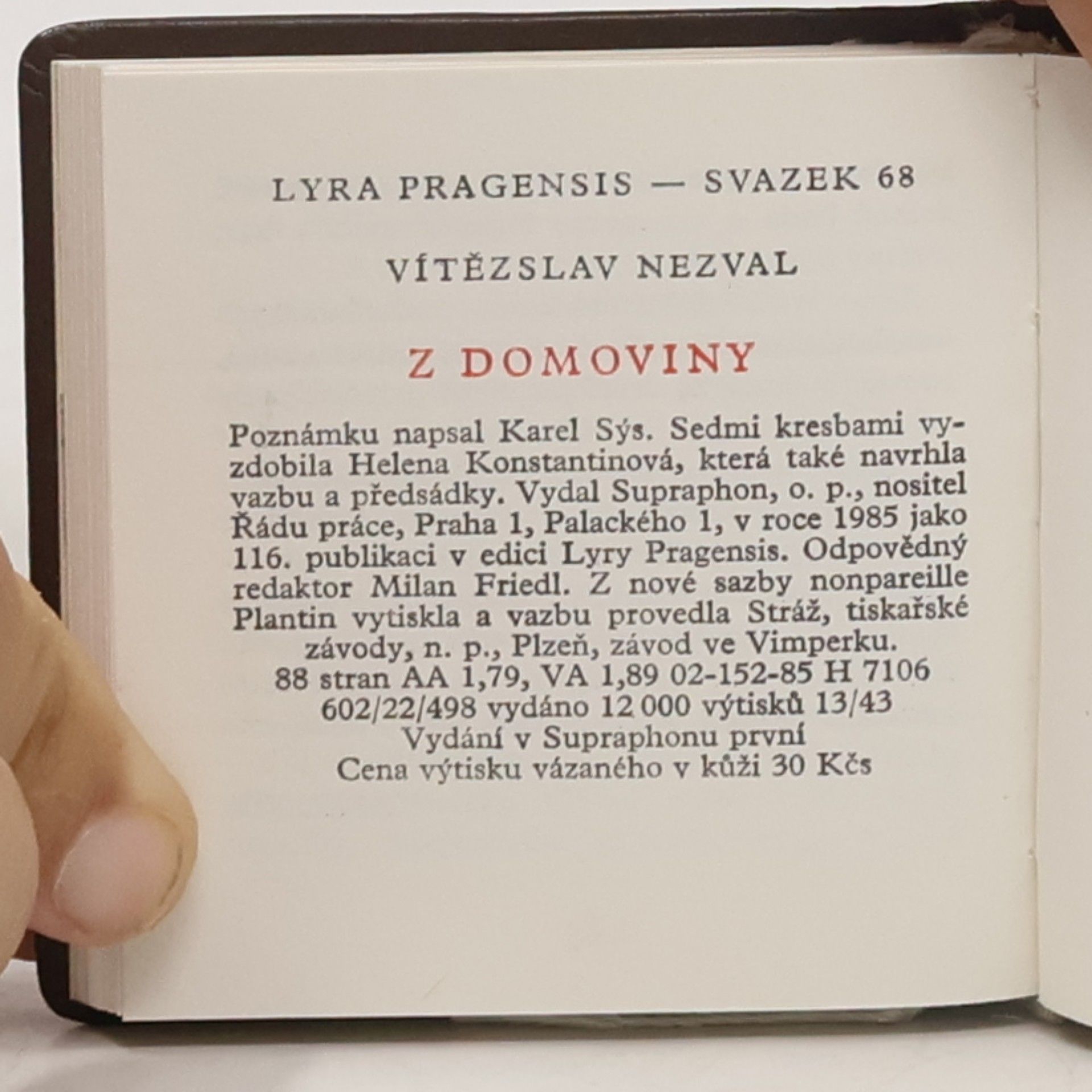 Vítězslav Nezval Z domoviny