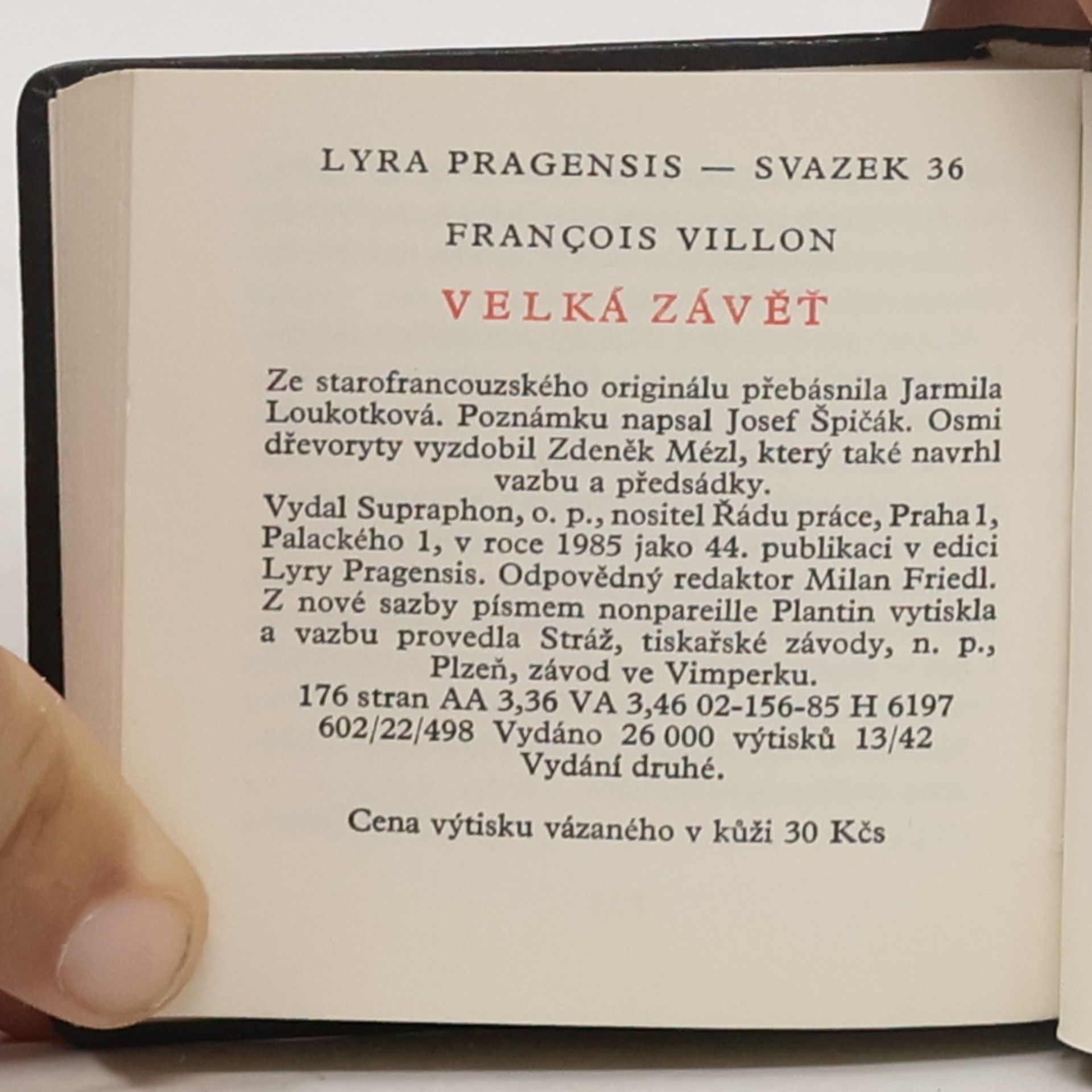 François Villon Velká závěť