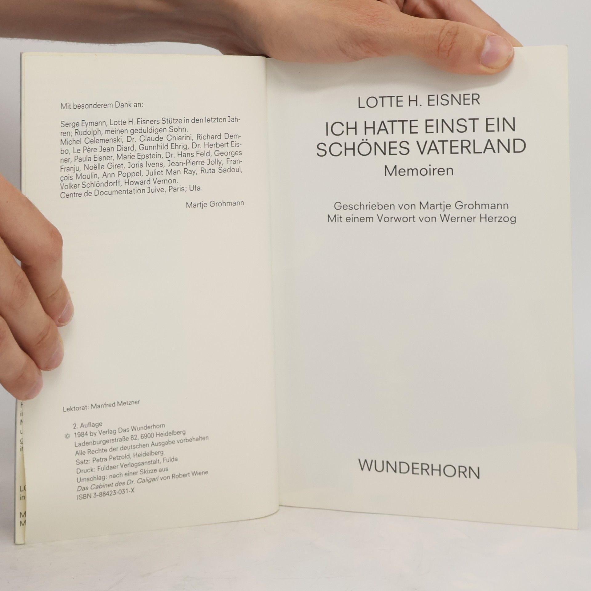 Lotte Eisner Ich hatte einst ein schönes Vaterland