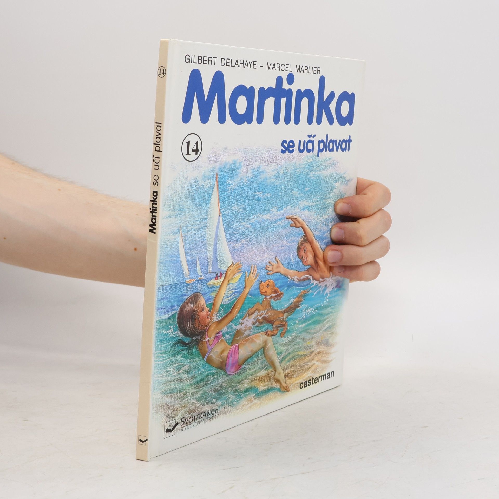 Gilbert Delahaye Martinka se učí plavat