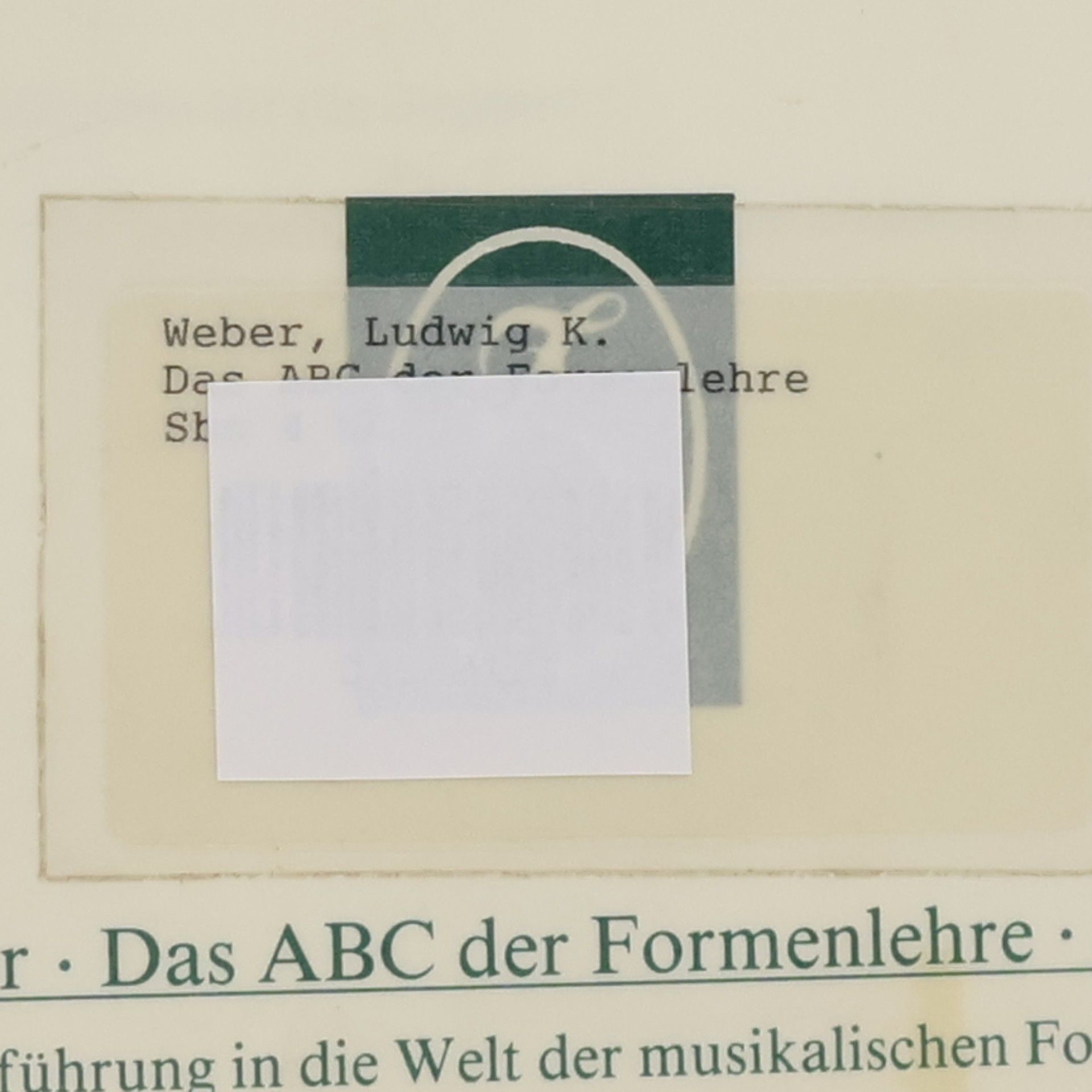 Ludwig Karl Weber Das ABC der Formenlehre