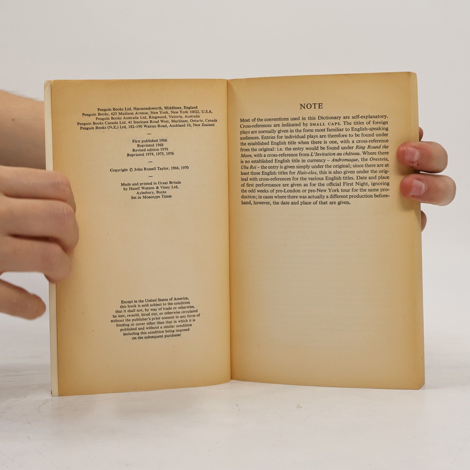 John Russell Taylor A Dictionary of the Theatre