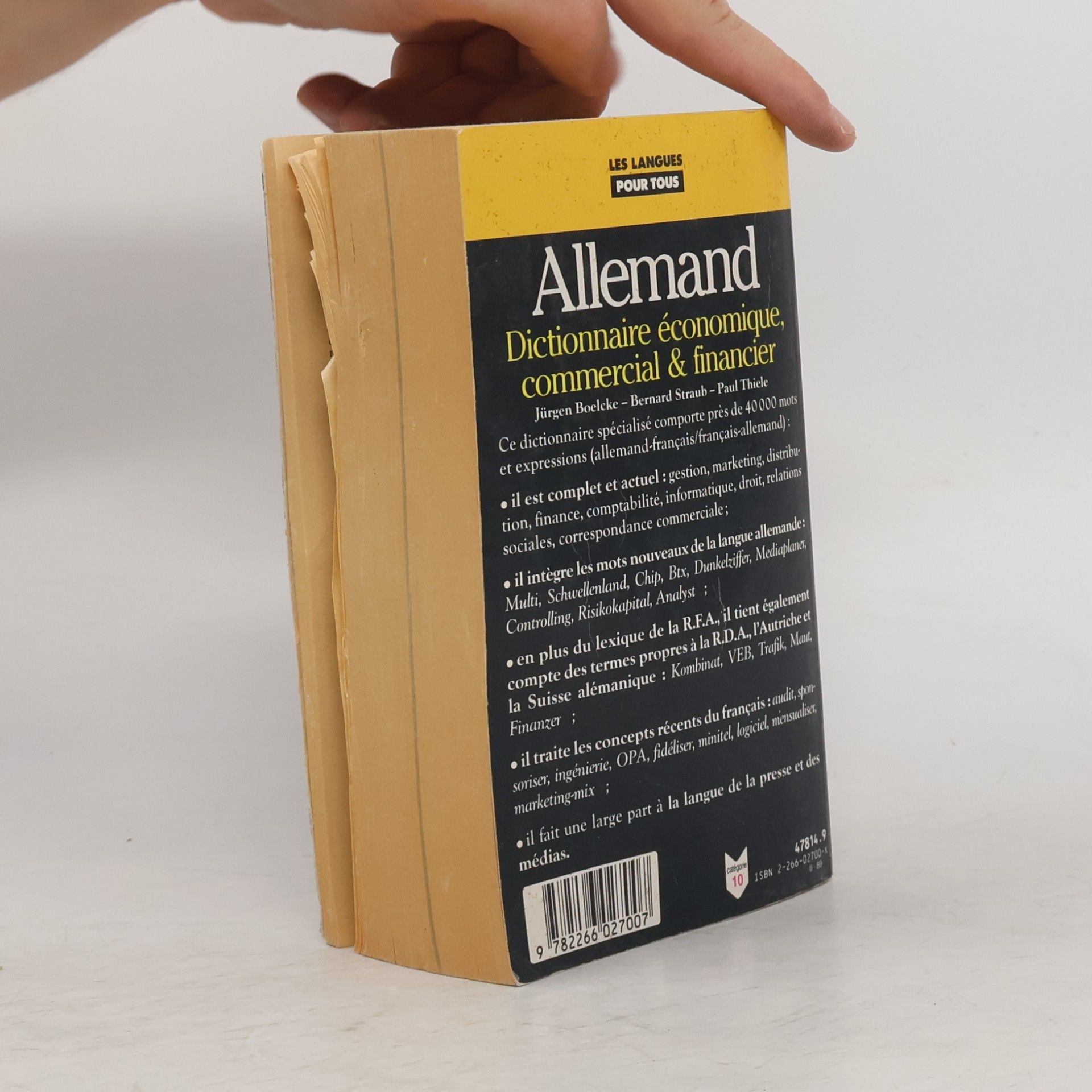 Jürgen Boelcke Dictionnaire de l'allemand économique et commercial et financier