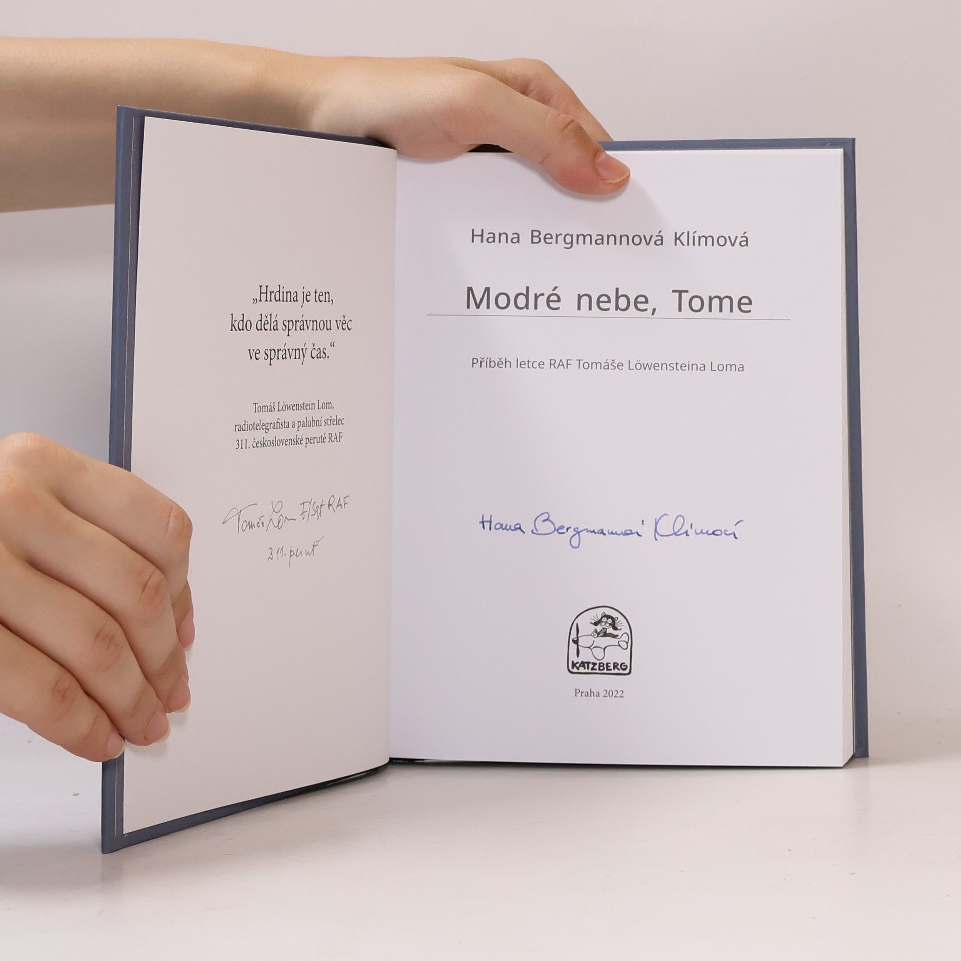 Hana Bergmannová Klímová Modré nebe, Tome: příběh letce RAF Tomáše Löwensteina Loma