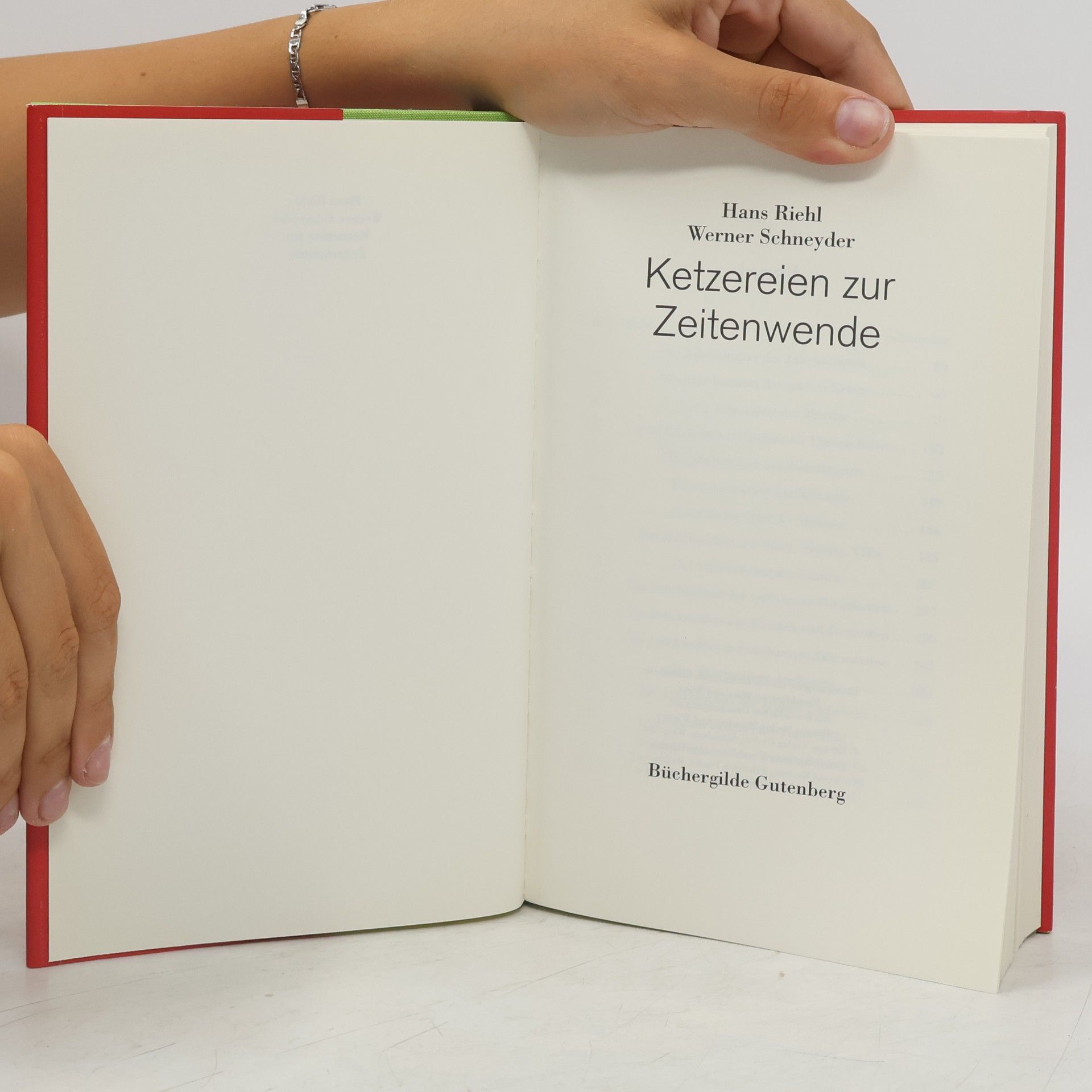 Hans Riehl Ketzereien zur Zeitenwende
