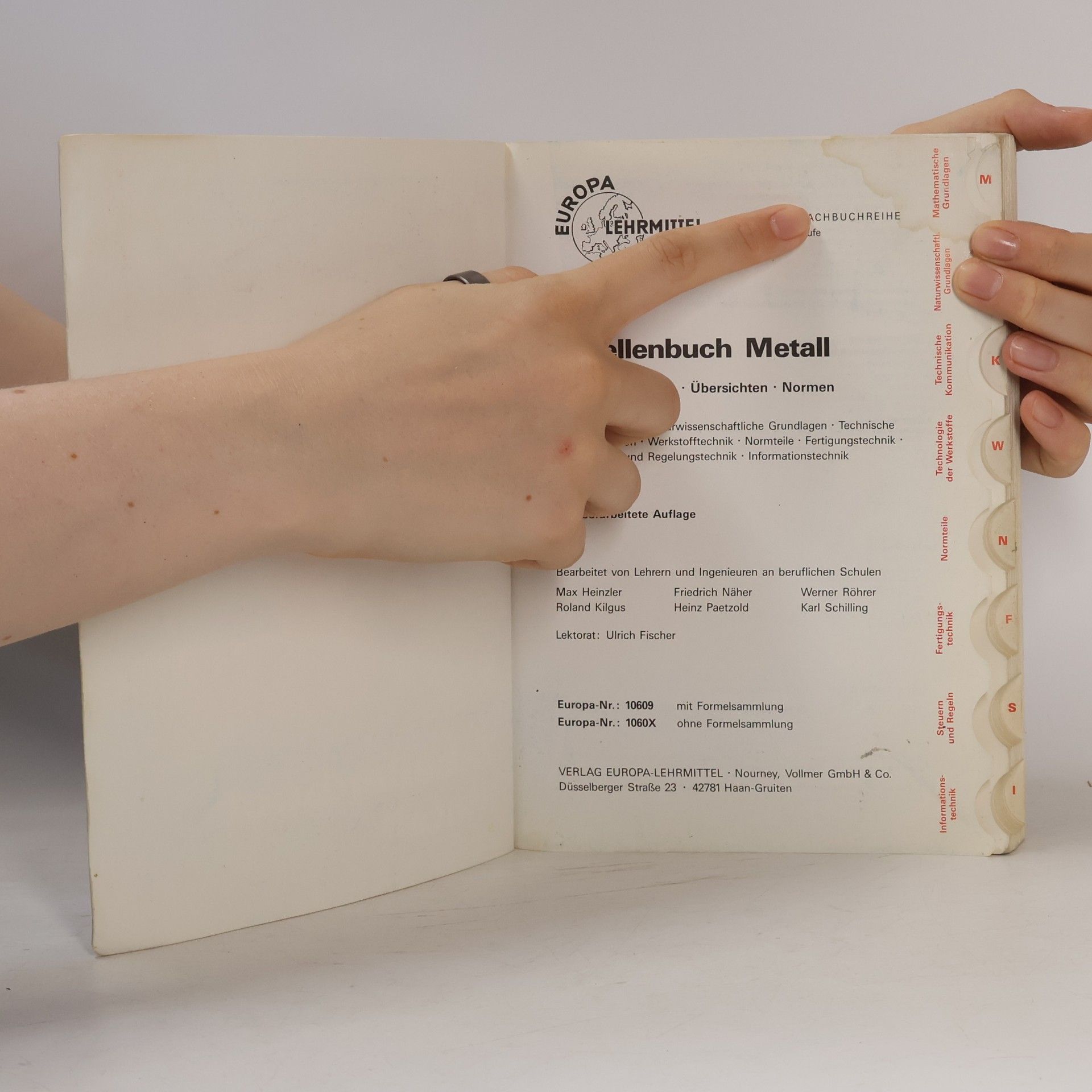 Various authors Tabellenbuch Metall