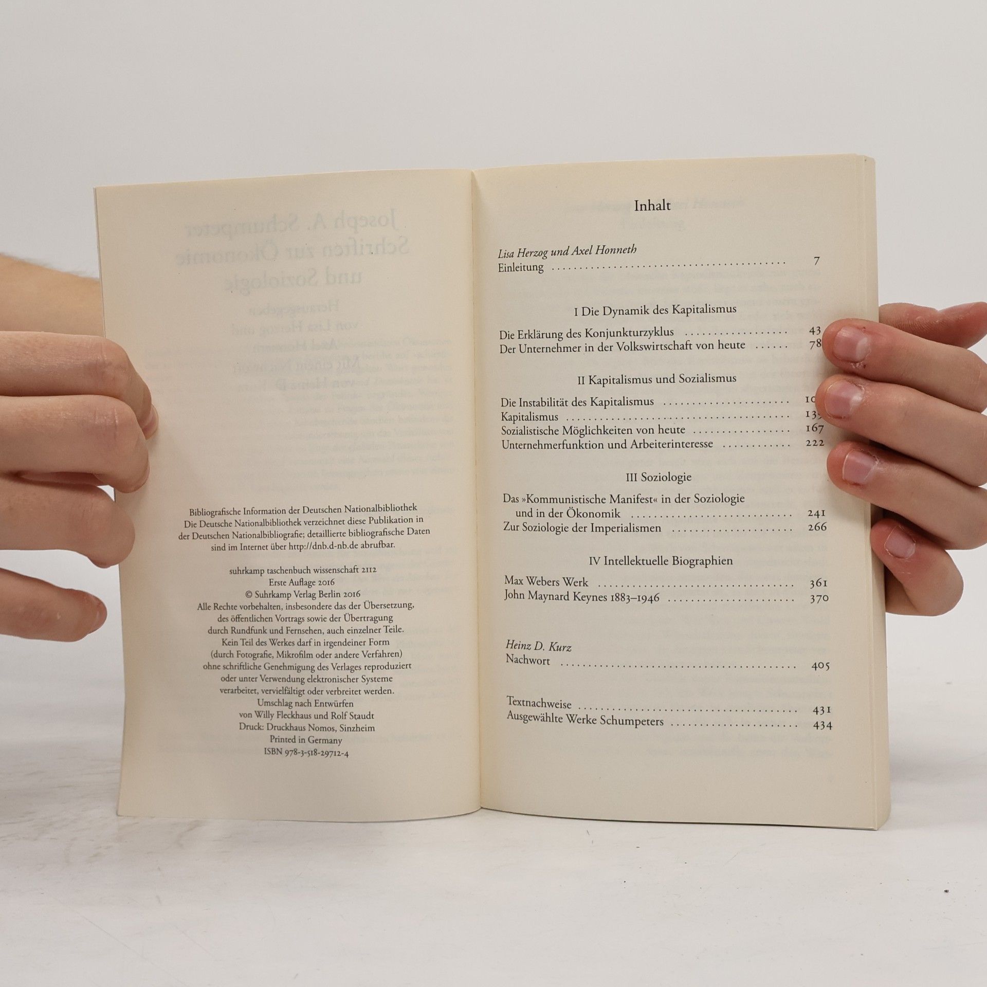 Josef Alois Schumpeter Suhrkamp Taschenbuch Wissenschaft - 2112: Schriften zur Ökonomie und Soziologie