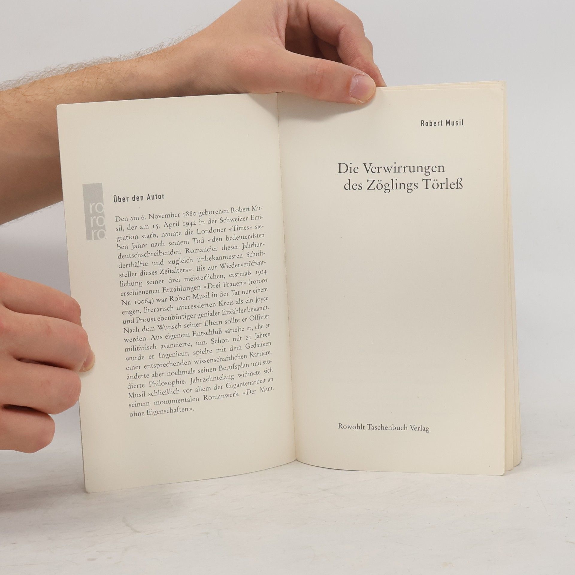 Robert Musil Die Verwirrungen des Zöglings Törleß