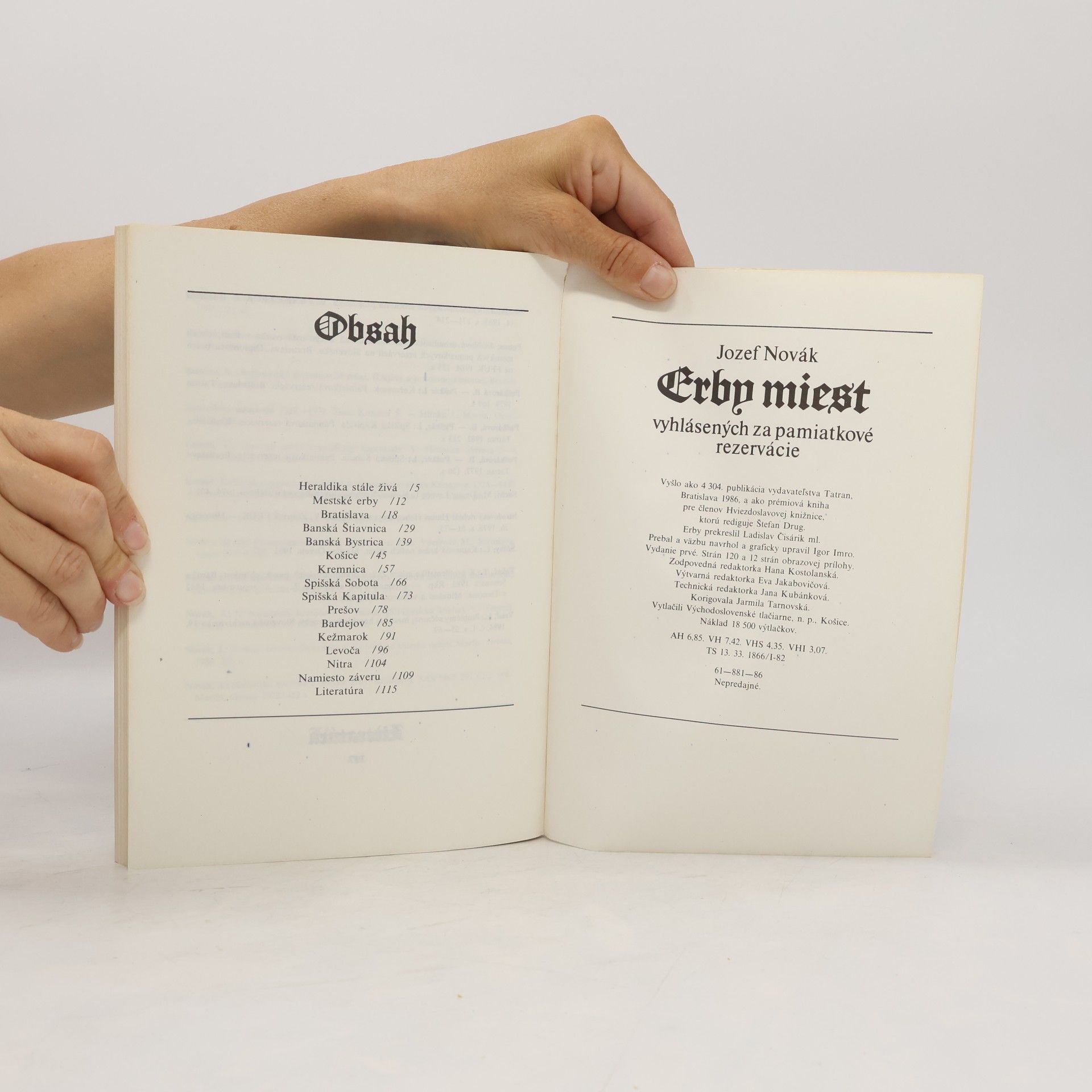 Jozef Novák Erby miest vyhlásených za pamiatkové rezervácie