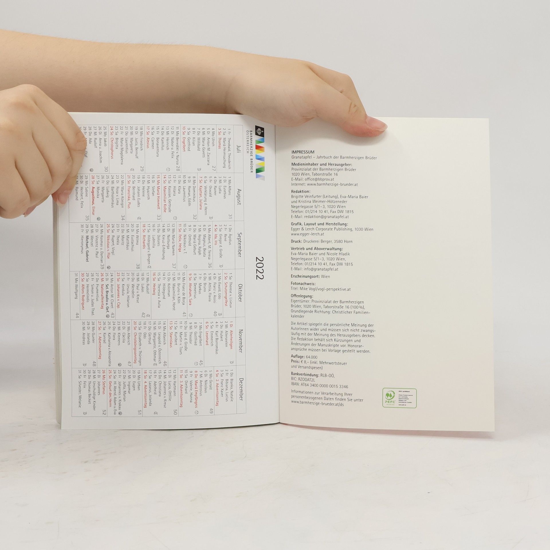 kolektiv Granatapgel. Jahrbuch des Barmherzigen Brüder 2022