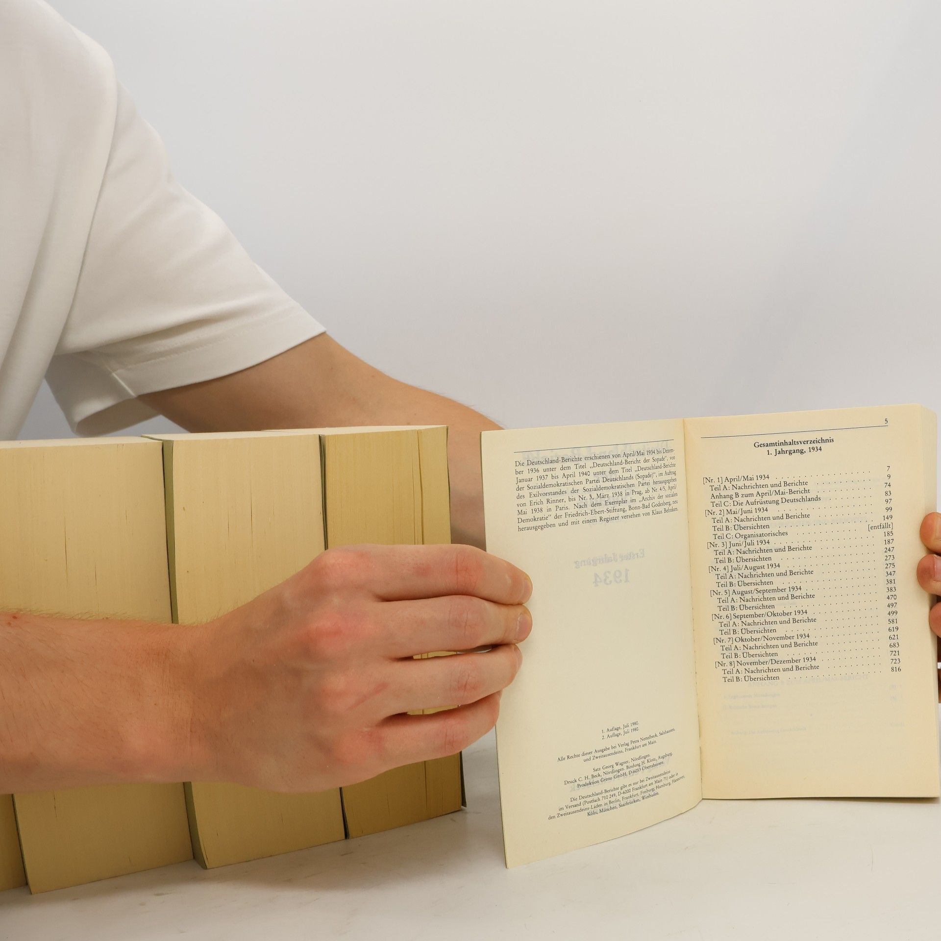 Autorenkollektiv Deutschland-Berichte der Sozialdemokratischen Partei Deutschlands 1934-1940. 1-7 (7 Bände)