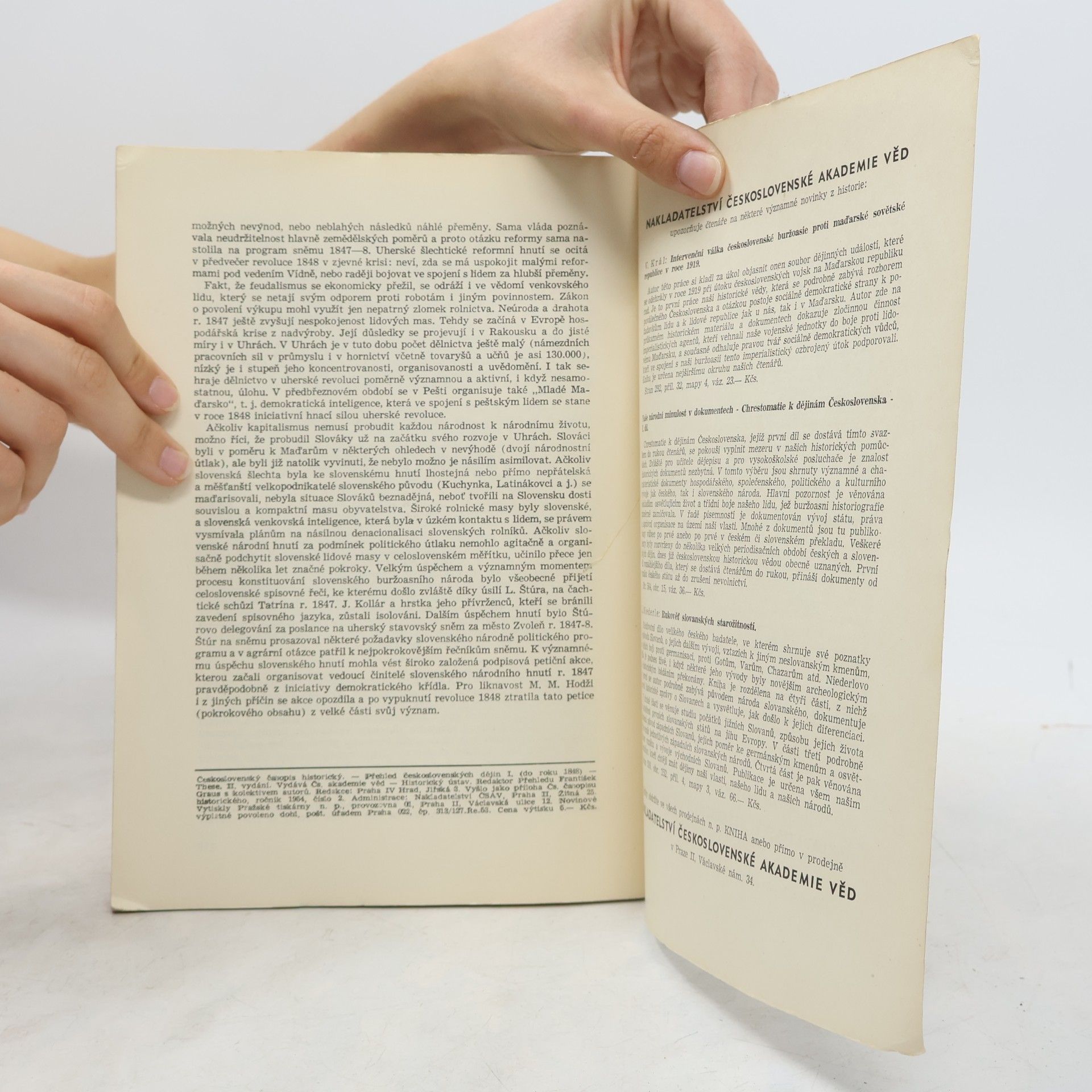 Autorenkollektiv Československý časopis historický. Přehled československých dějin I. do roku 1848. Příloha 2. Ročník II 1954