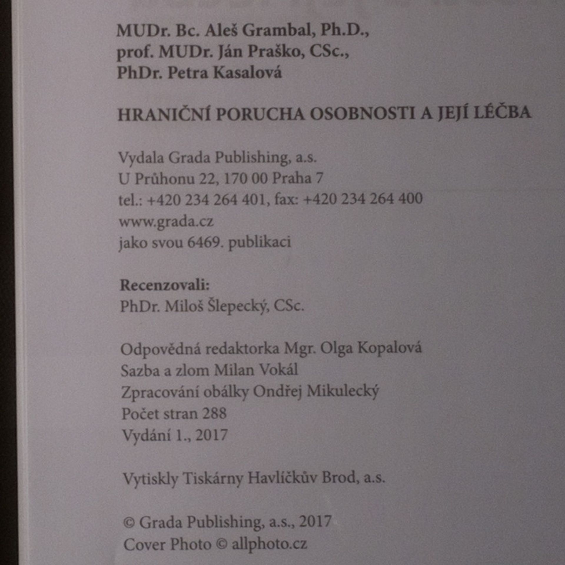 Aleš Grambal Hraniční porucha osobnosti a její léčba