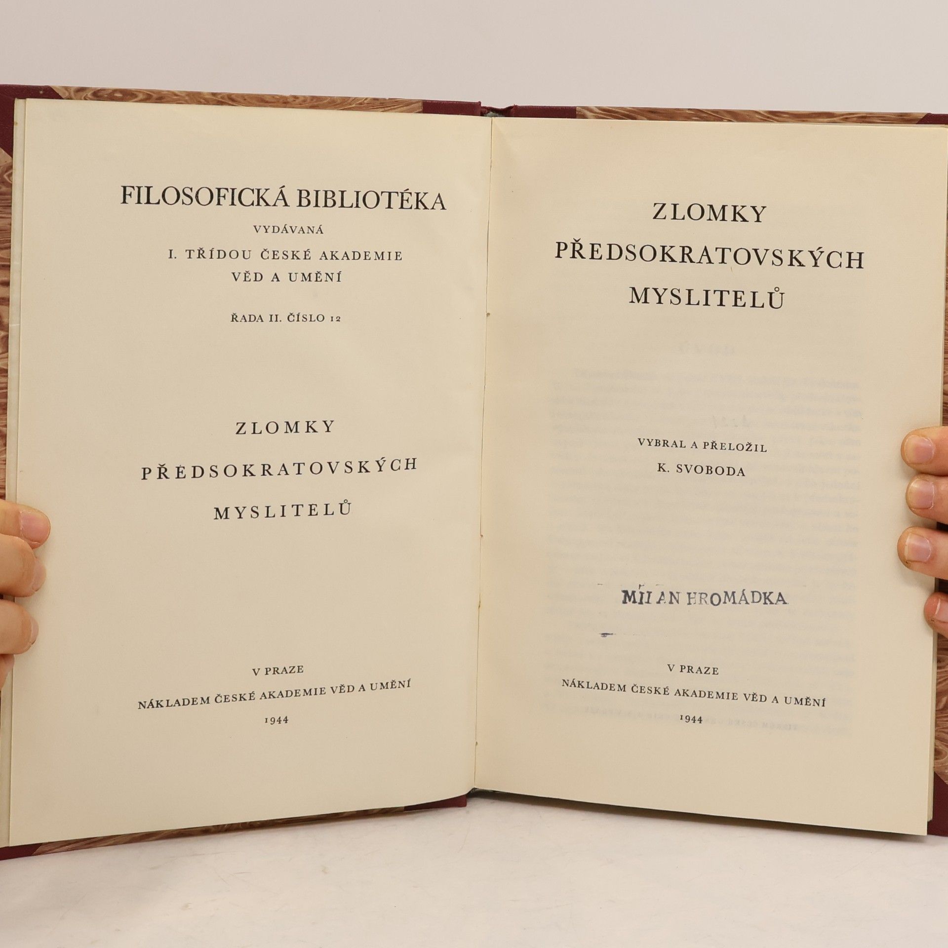 Karel Svoboda Zlomky předsokratovských myslitelů