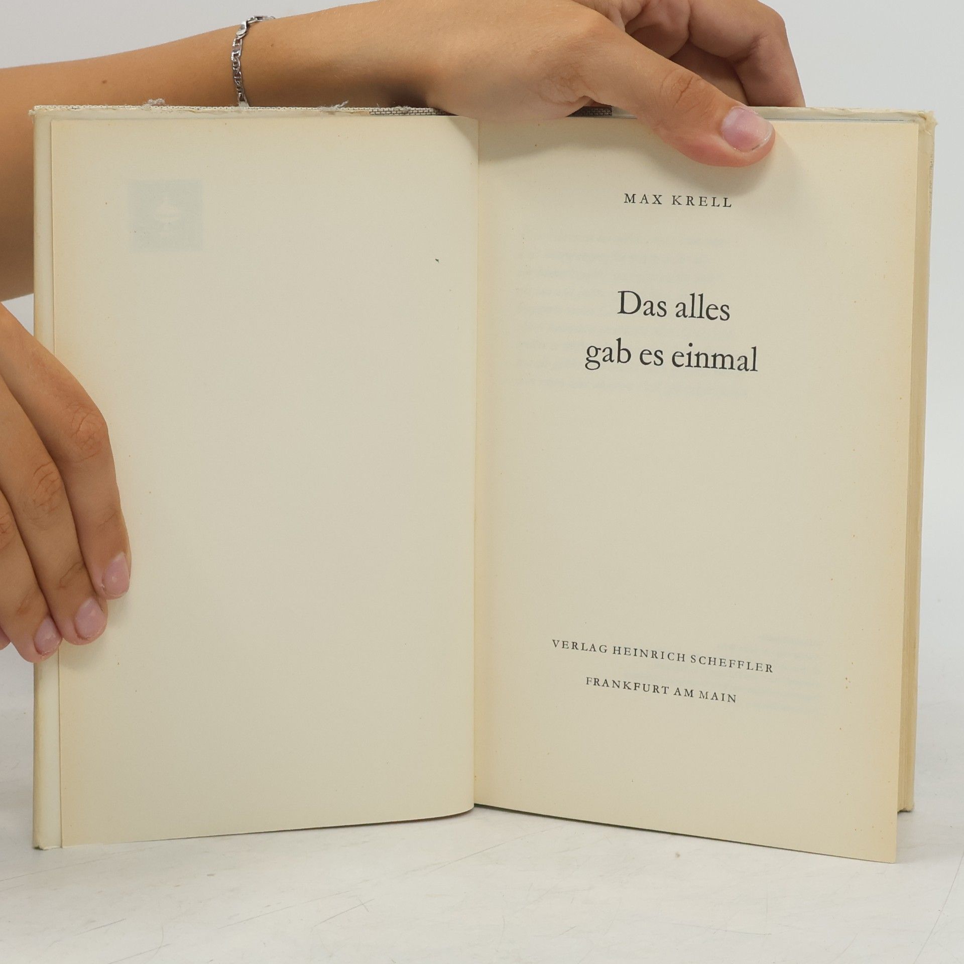 Max Krell Das Alles Gab es Einmal