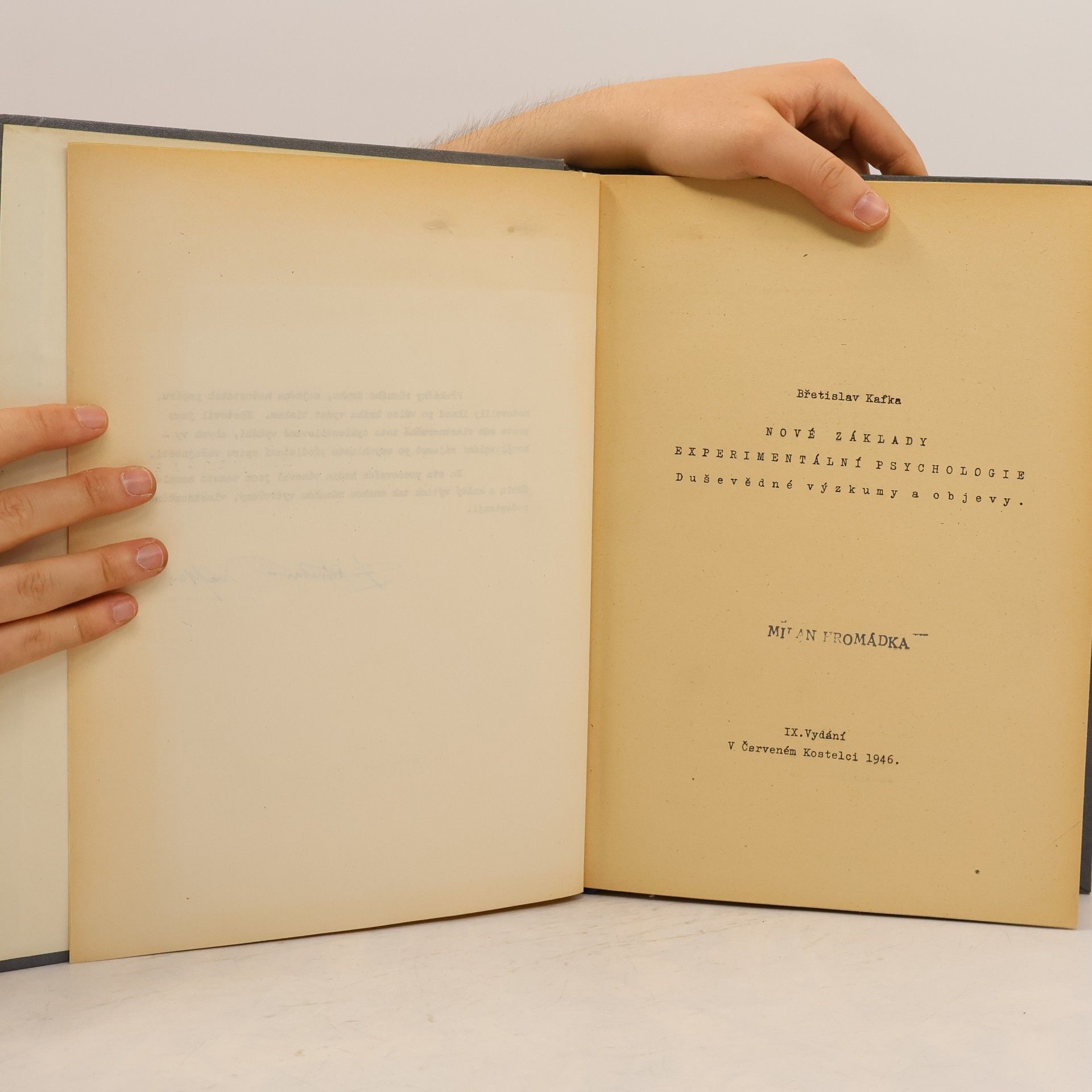 Břetislav Kafka Nové základy experimentální psychologie