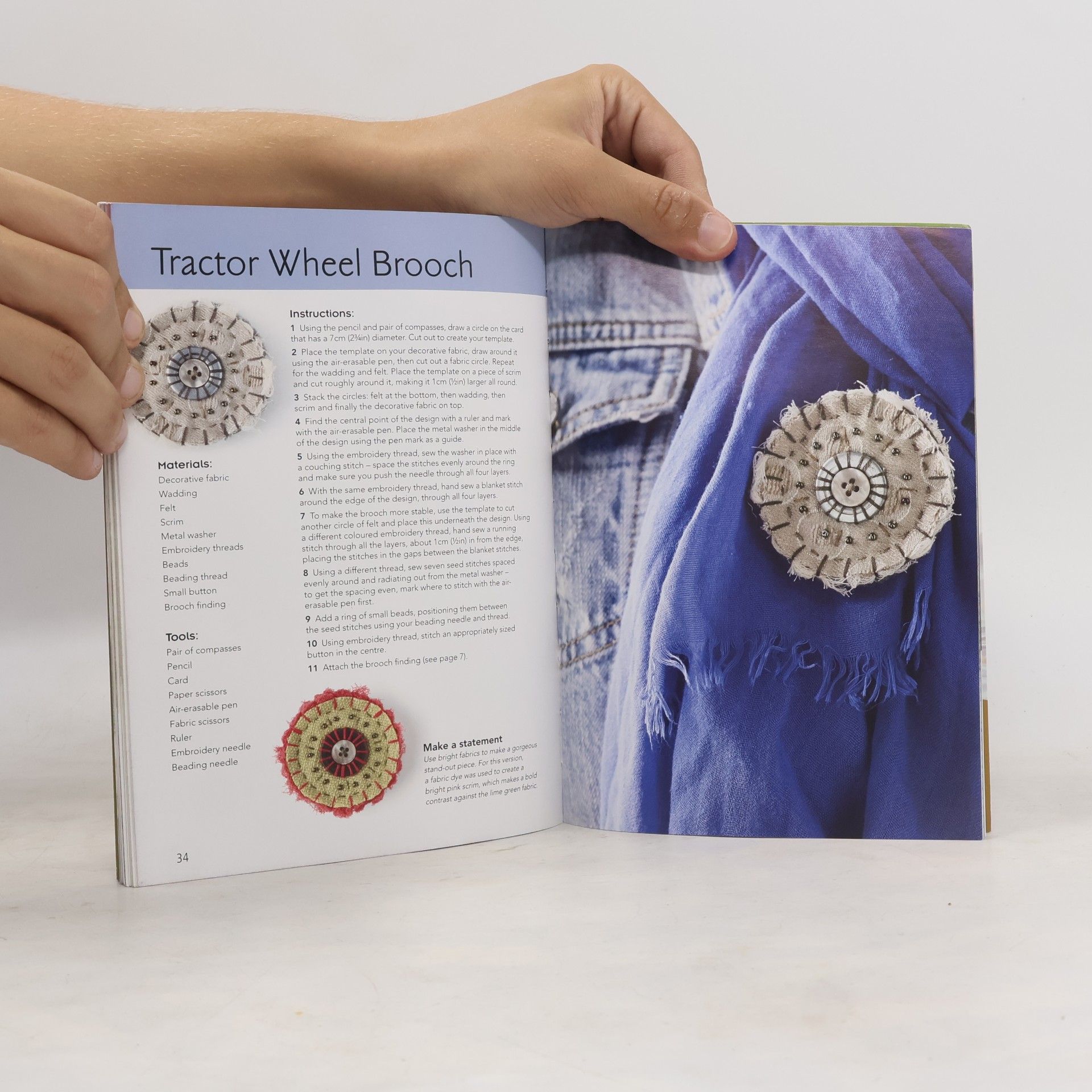 Alex McQuade Twenty to Make: Stitched Fabric Brooches