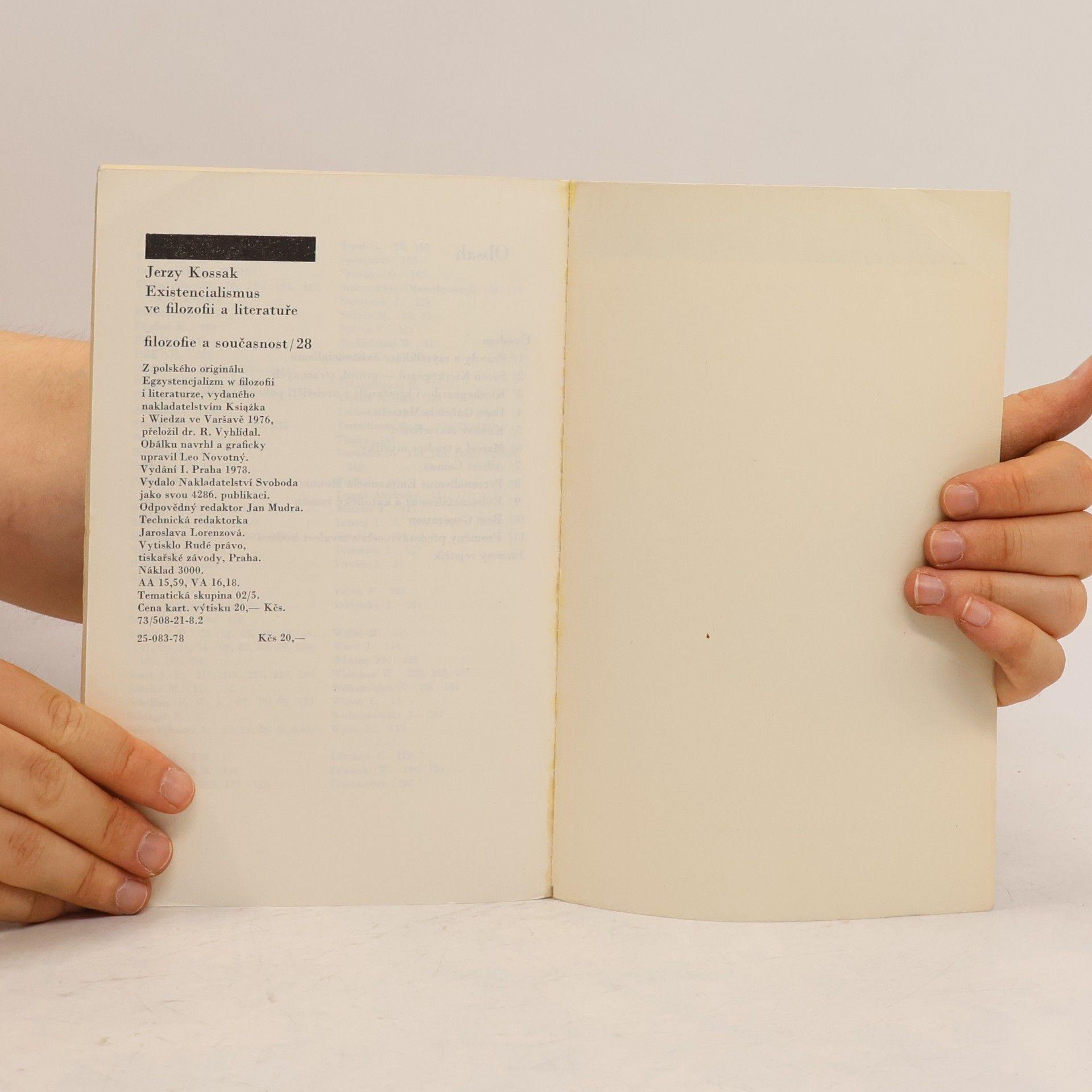 Jerzy Kossak Existencialismus ve filozofii a literatuře