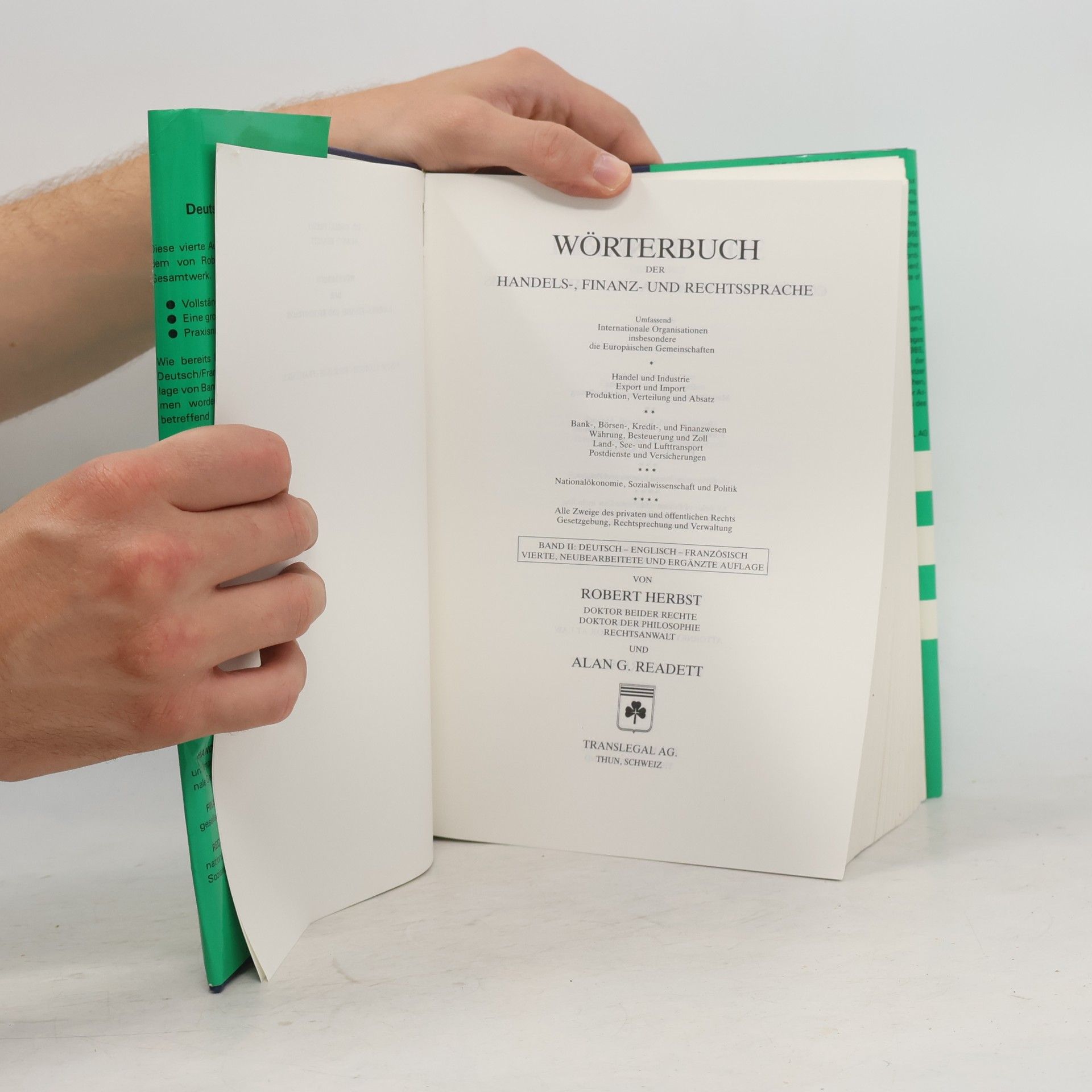 Robert Herbst Wörterbuch der Handels- Finanz- und Rechtssprache. Band. 2. Deutsch-Englisch-Französisch