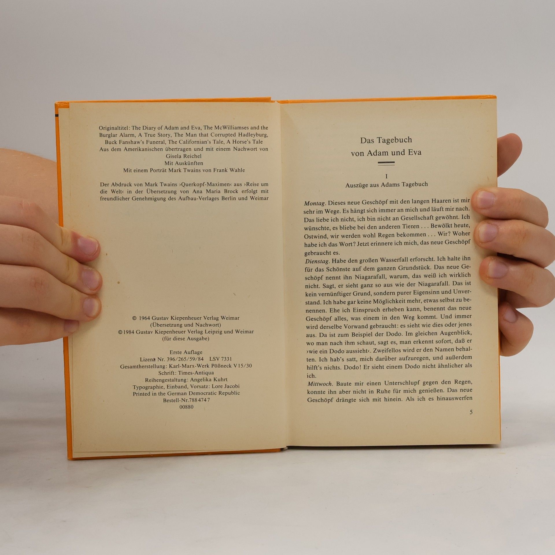 Mark Twain Das Tagebuch von Adam und Eva und andere Geschichten
