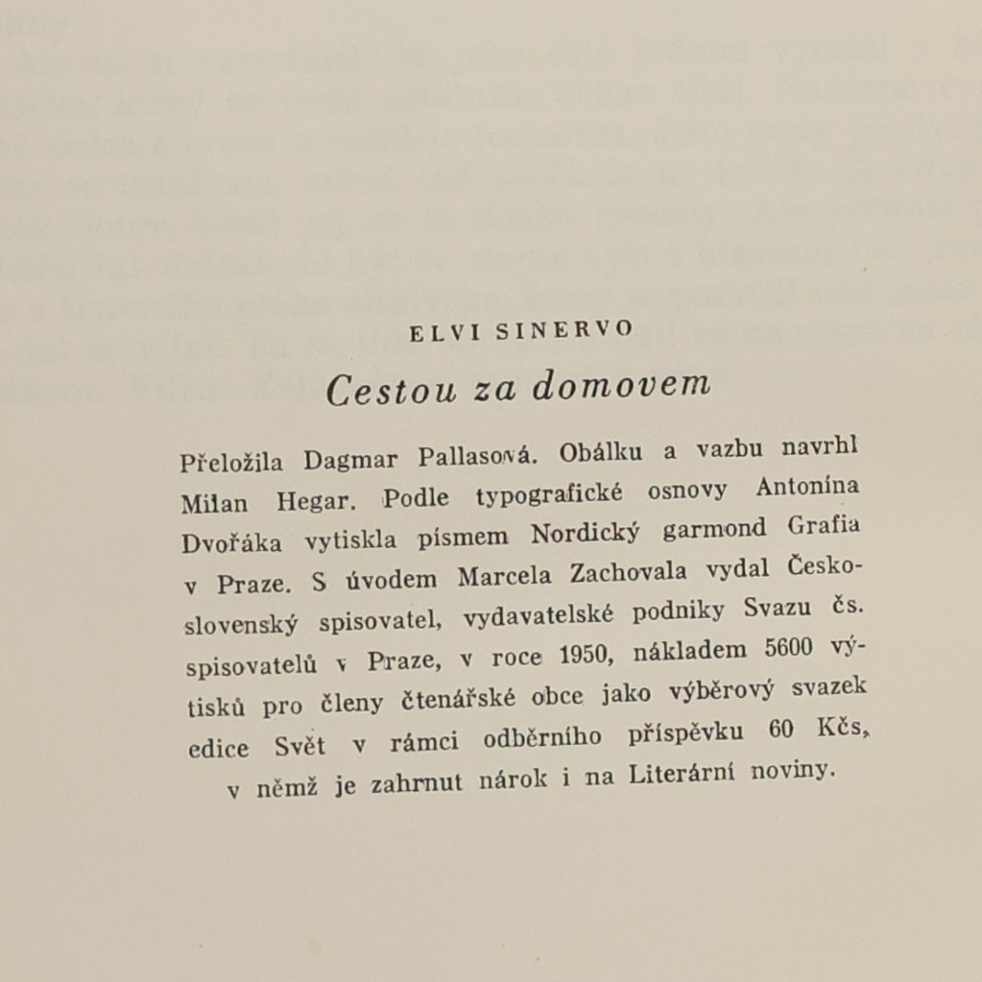 Elvi Sinervo Cestou za domovem