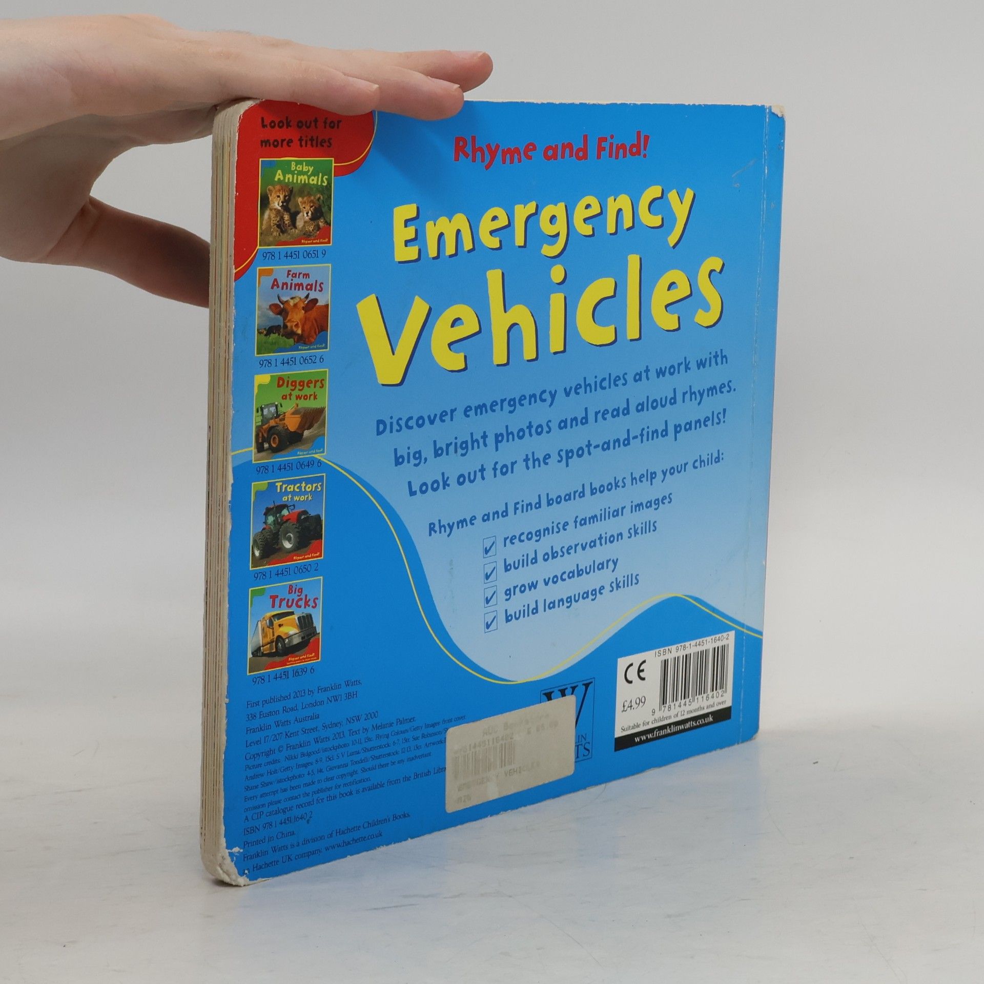 Melanie Palmer Rhyme and Find: Emergency Vehicles - Board Book
