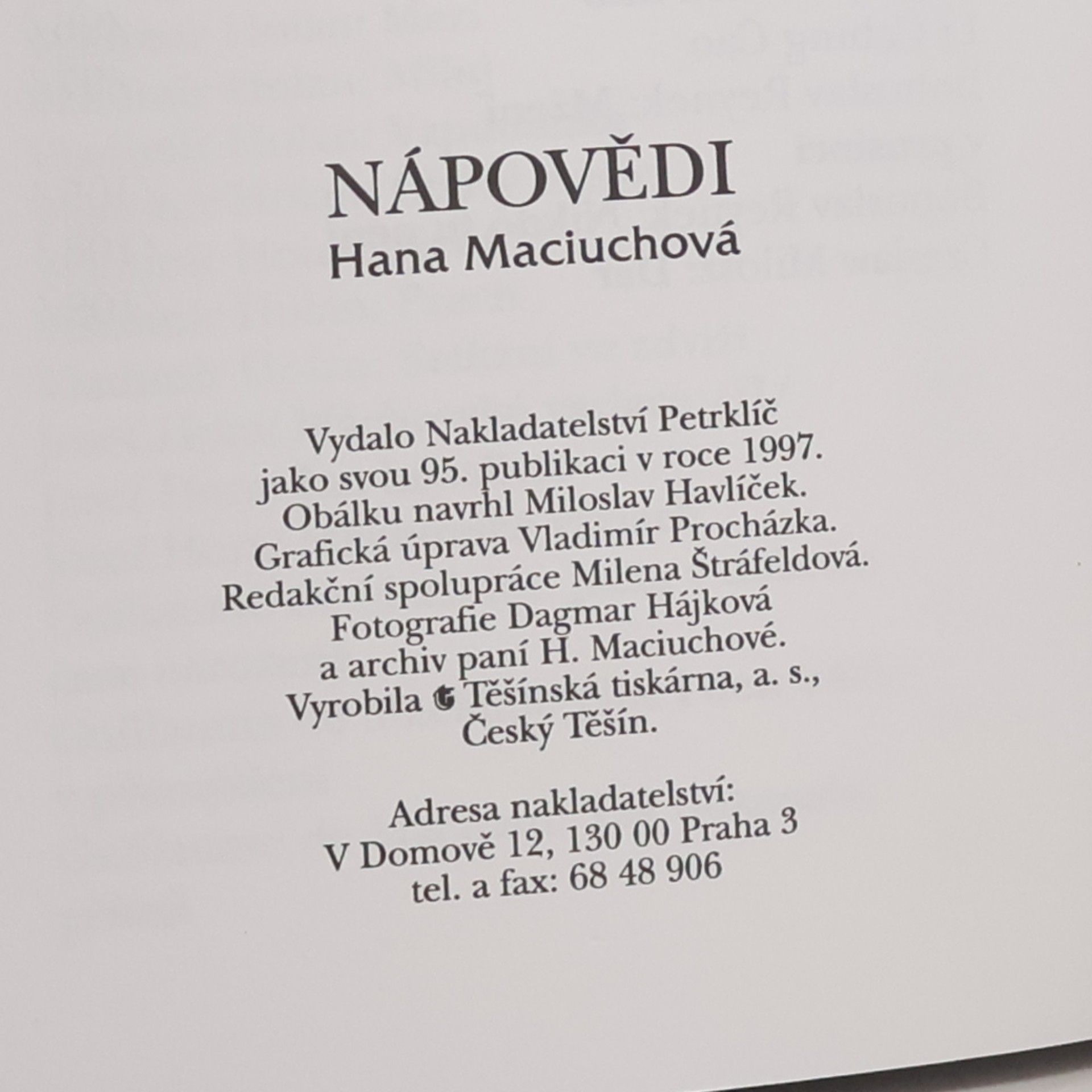 Hana Maciuchová Nápovědi