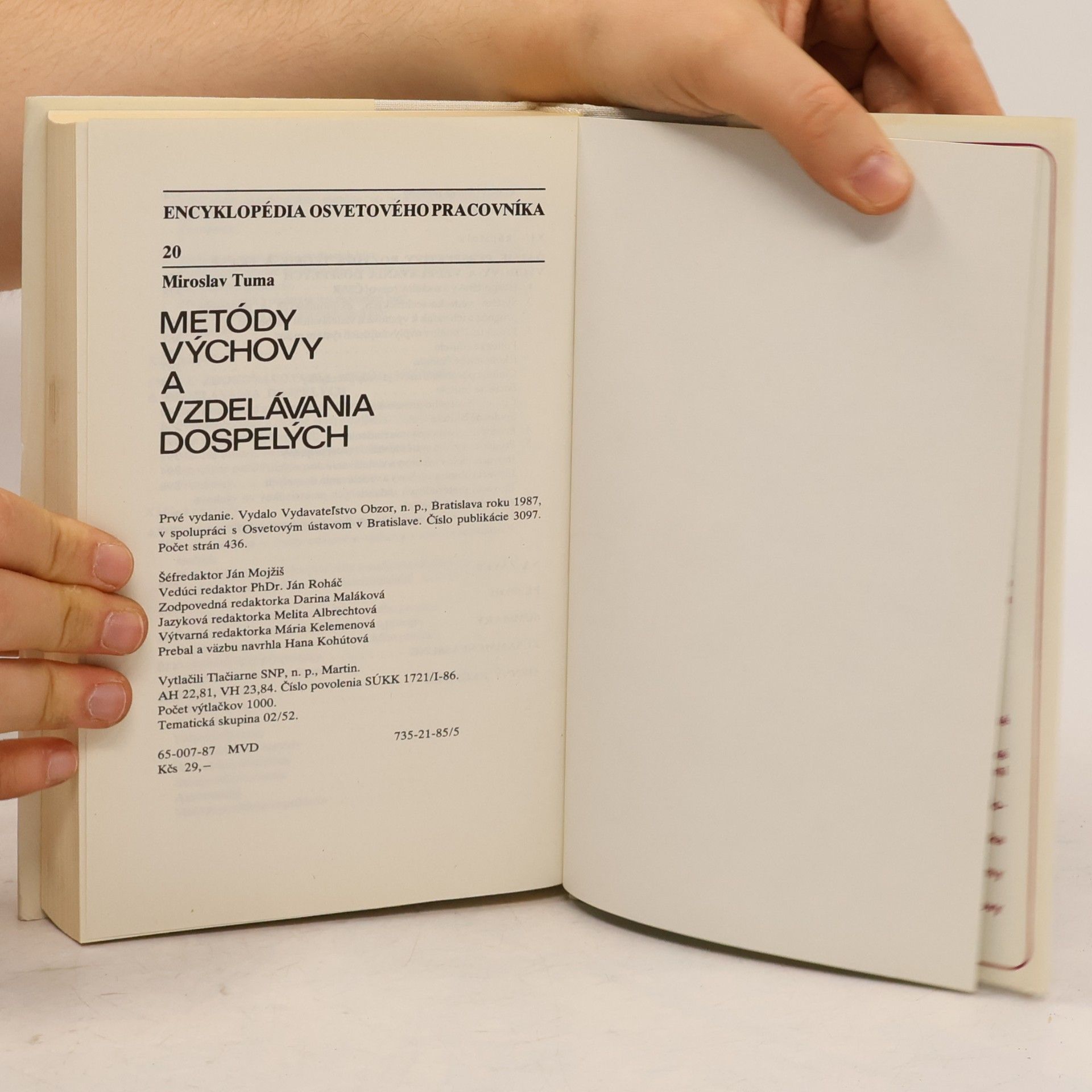 Miroslav Tůma Metódy výchovy a vzdelavania dospelých