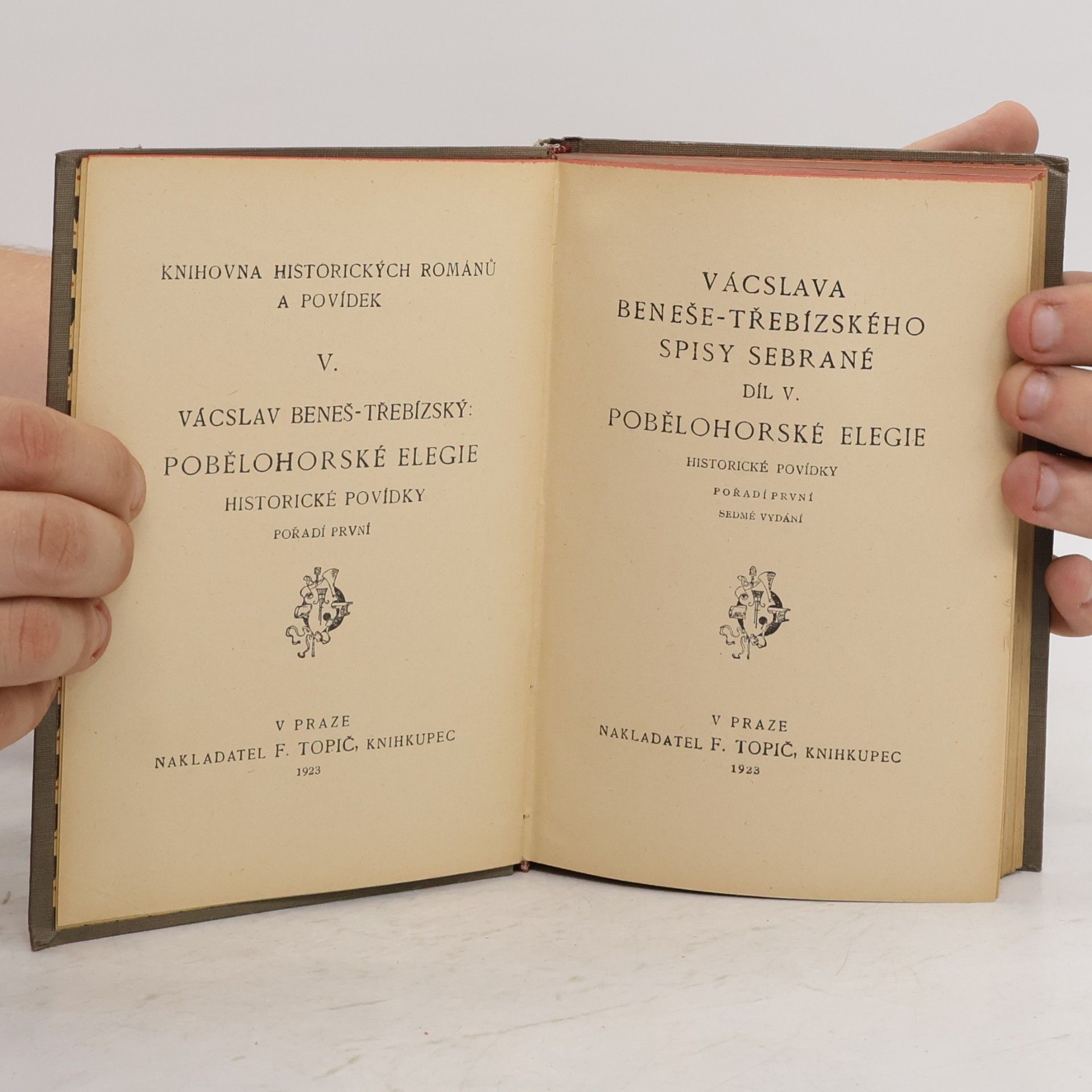 Václav Beneš Třebízský Spisy sebrané V. Pobělohorské elegie