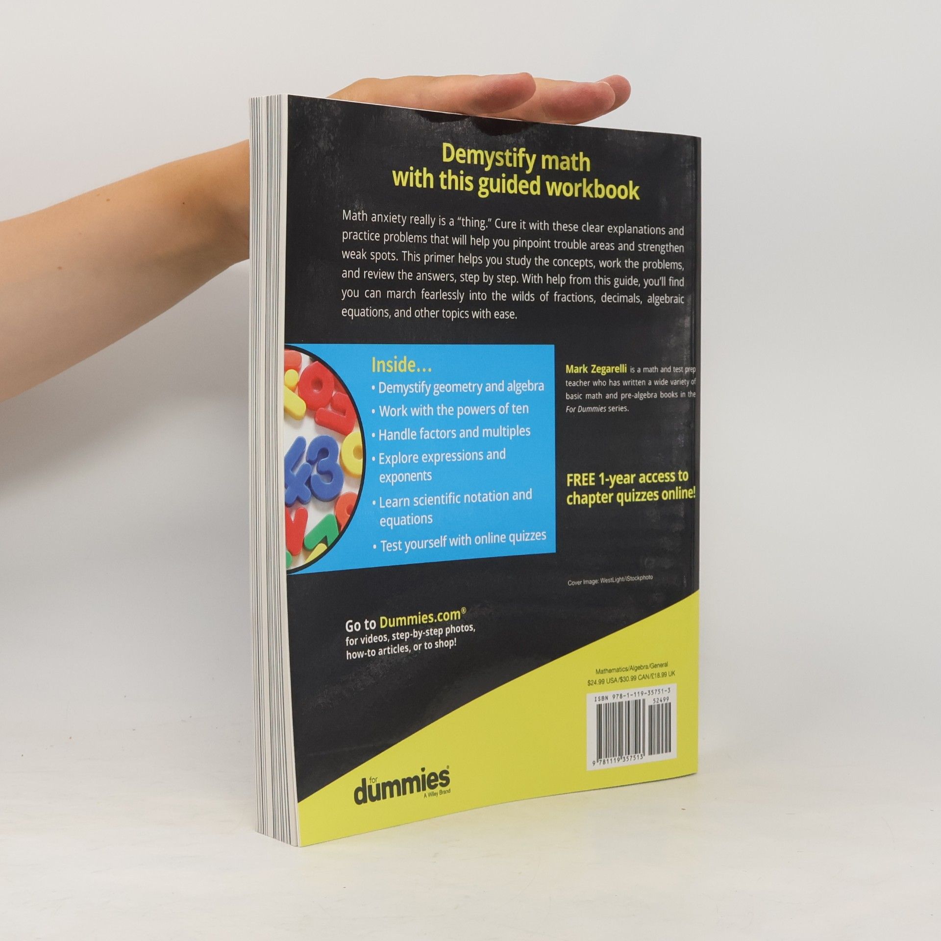 Mark Zegarelli Basic Math and Pre-Algebra Workbook For Dummies, 3rd Edition, With Online Practice