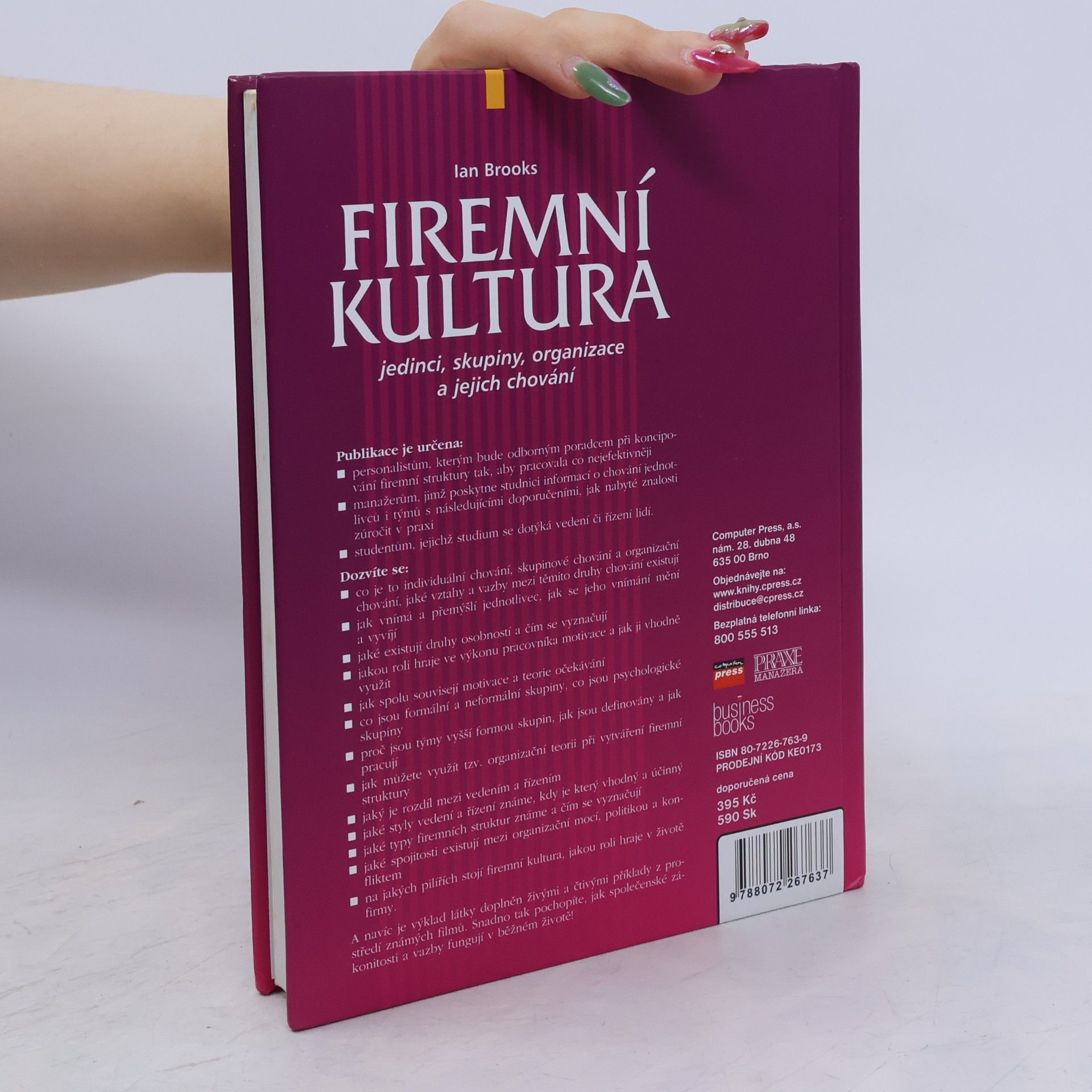 Ian Brooks Firemní kultura: Jedinci, skupiny, organizace a jejich chování