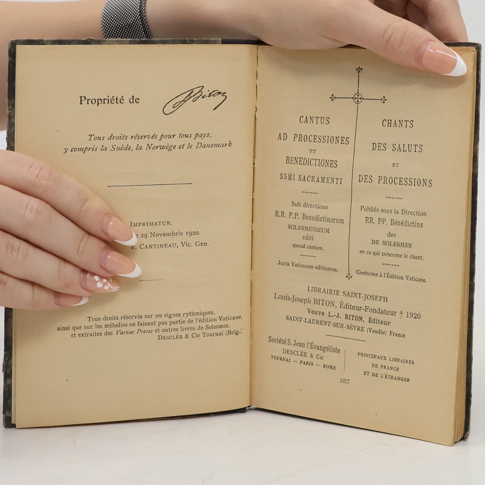 Various authors Cantus ad Processiones et Benedictiones SSmi Sacramenti. Chants des Saluts et des Processions