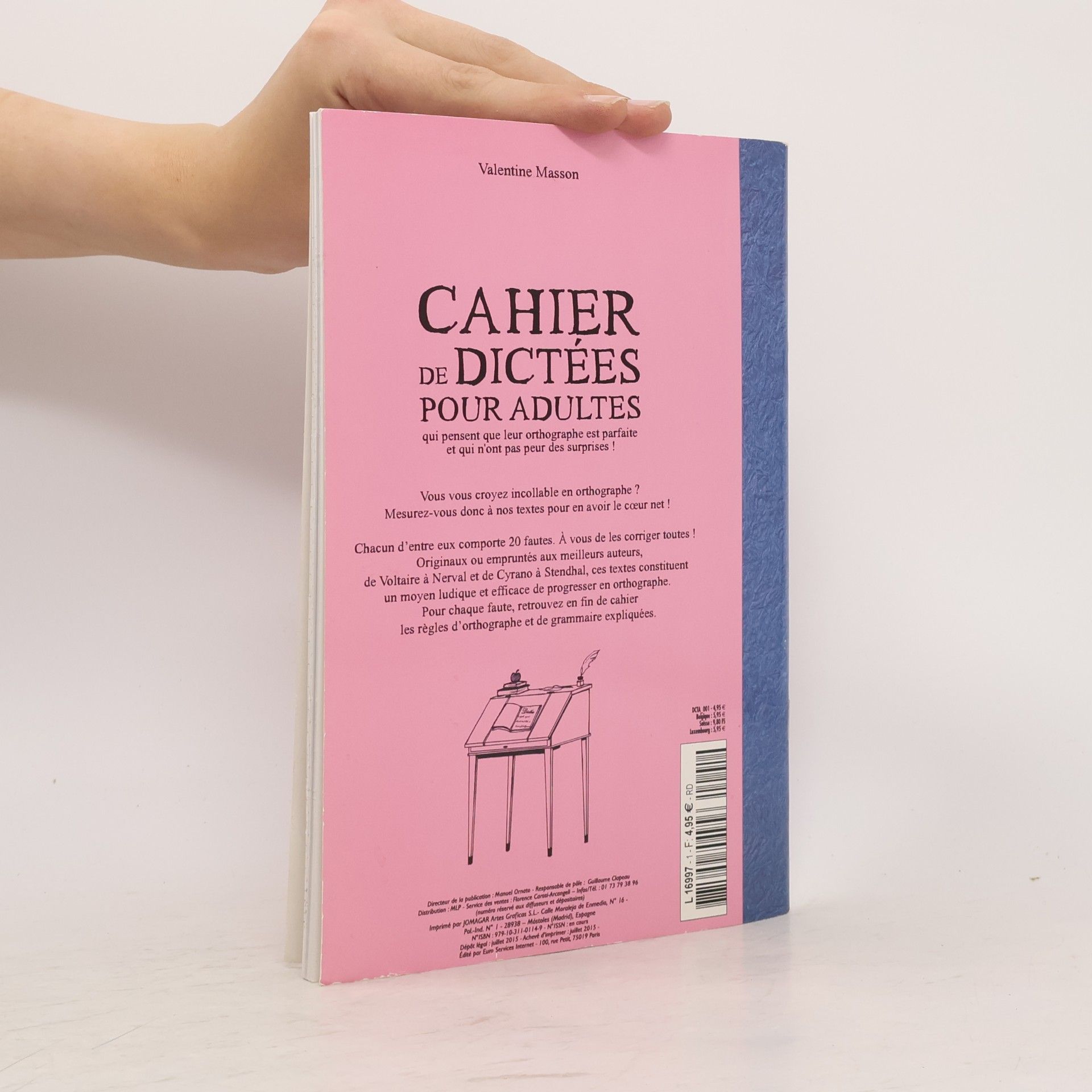 Valentine Masson Cahier de dictées pour adultes