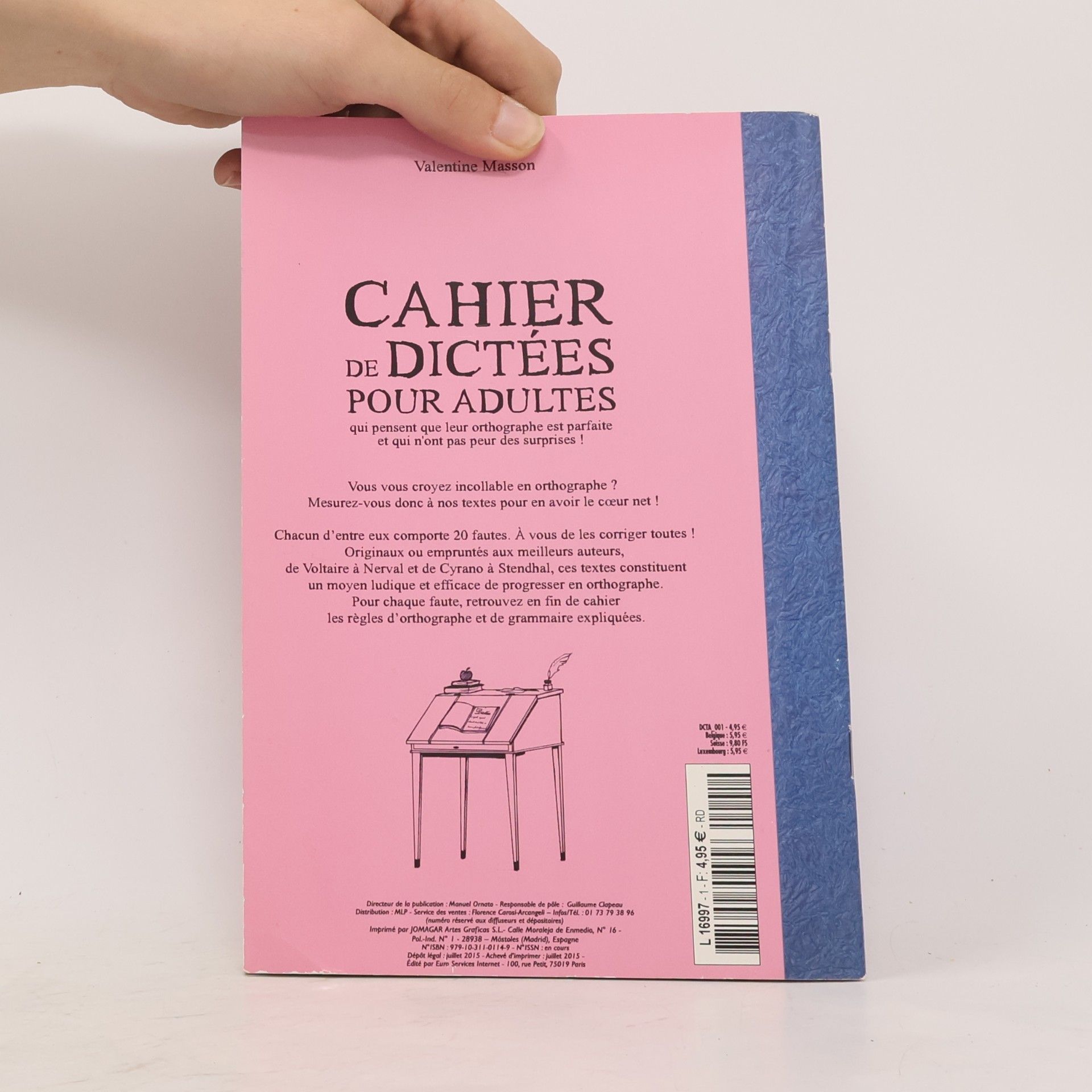 Valentine Masson Cahier de dictées pour adultes