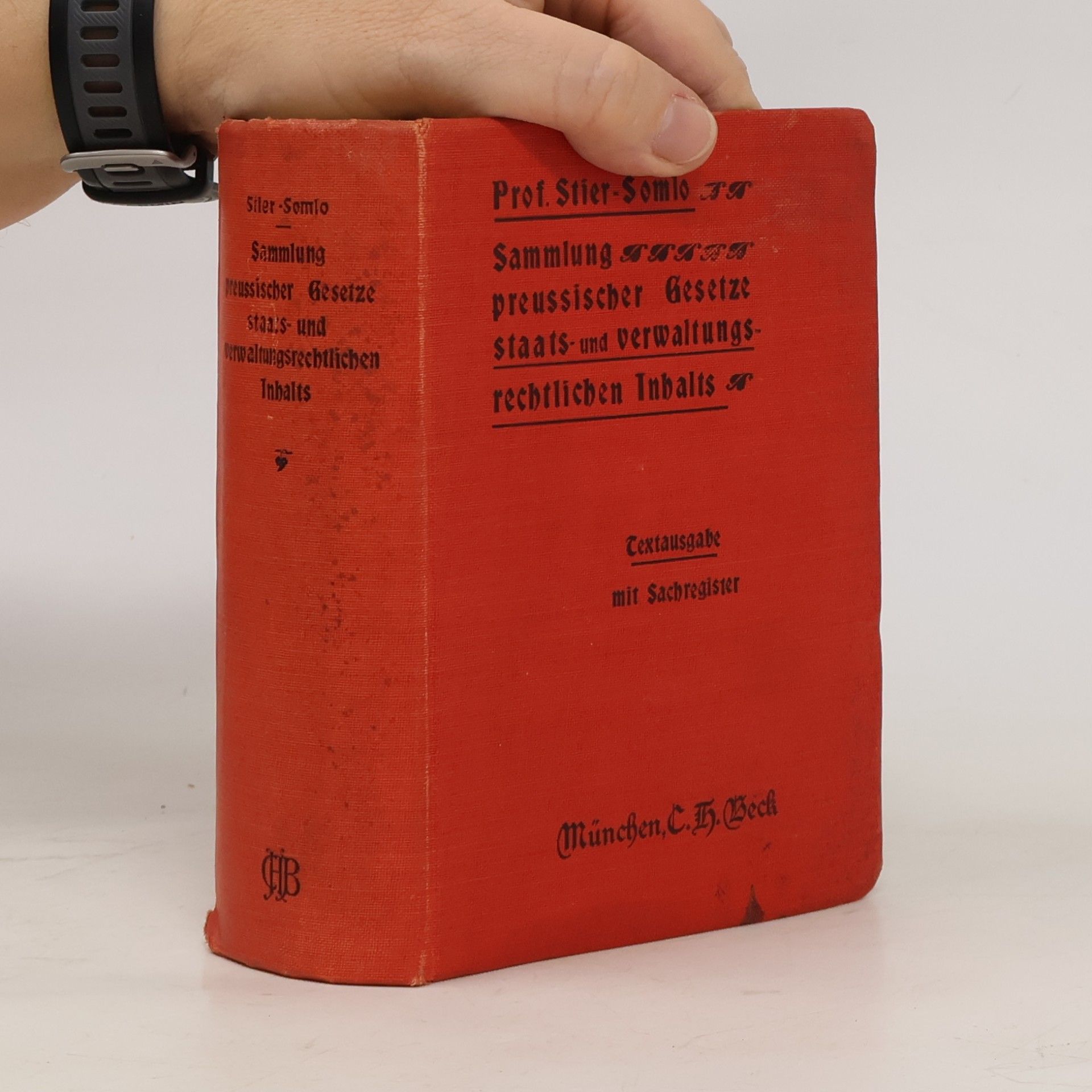Fritz Stier-Somlo Sammlung preussischer Gesetze staats- und verwaltungsrechtlichen Inhalts