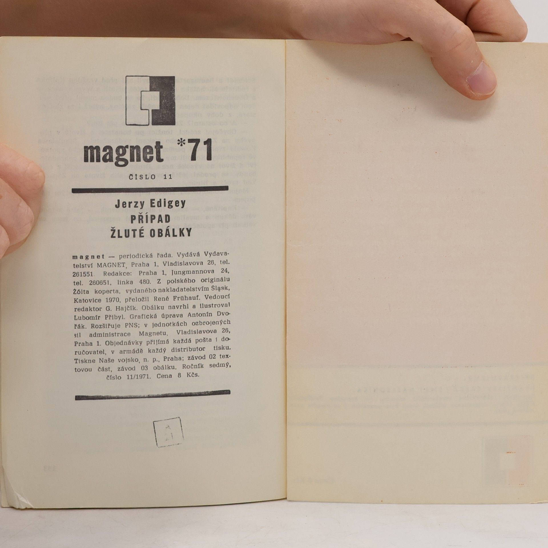 Jerzy Edigey Magnet 1971. Případ žluté obálky