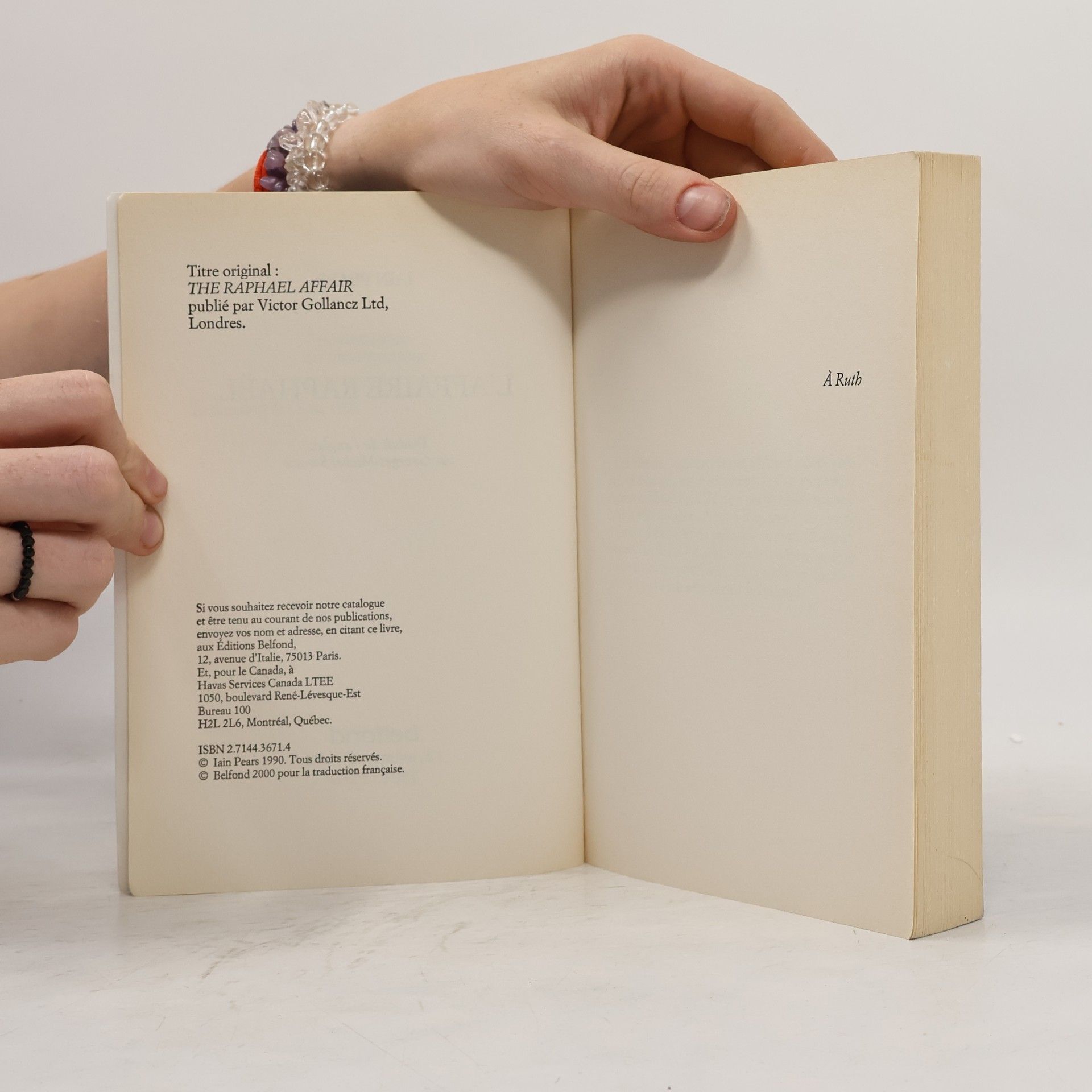 Iain Pears L'affaire Raphaël