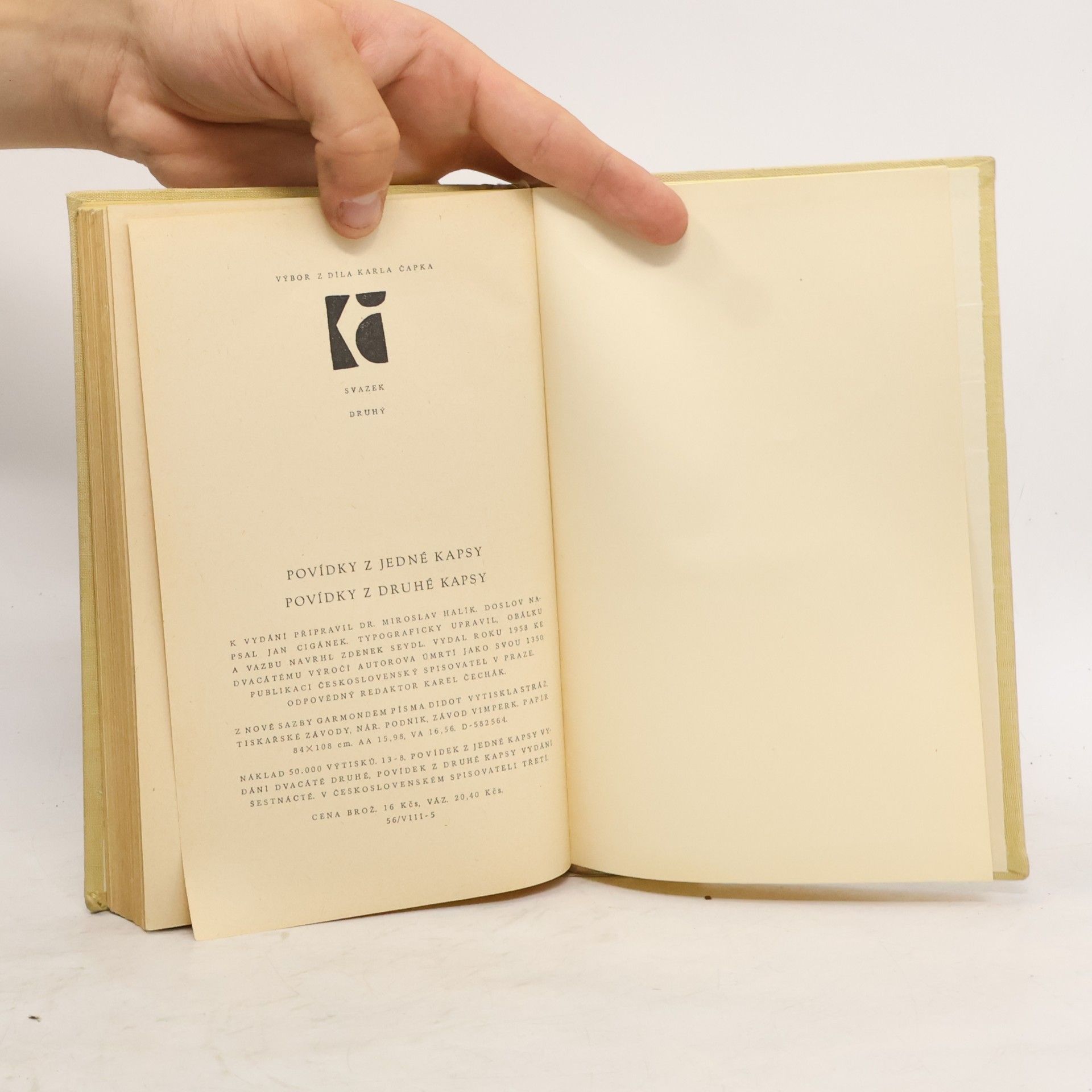 Karel Čapek Povídky z jedné kapsy a povídky z druhé kapsy