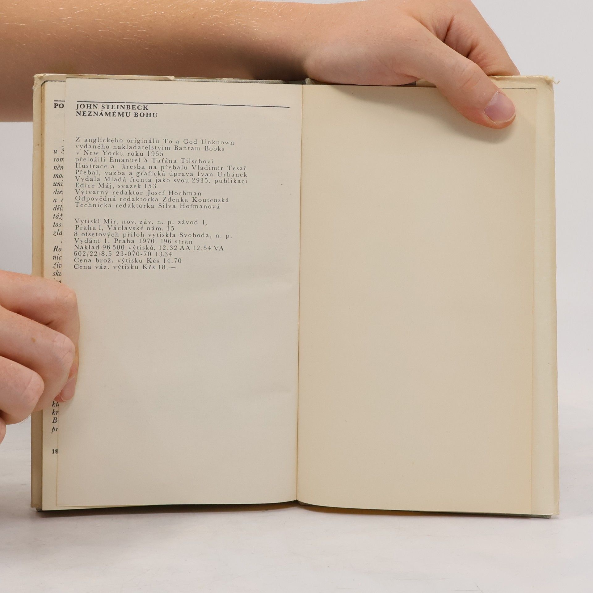 John Steinbeck Neznámému bohu