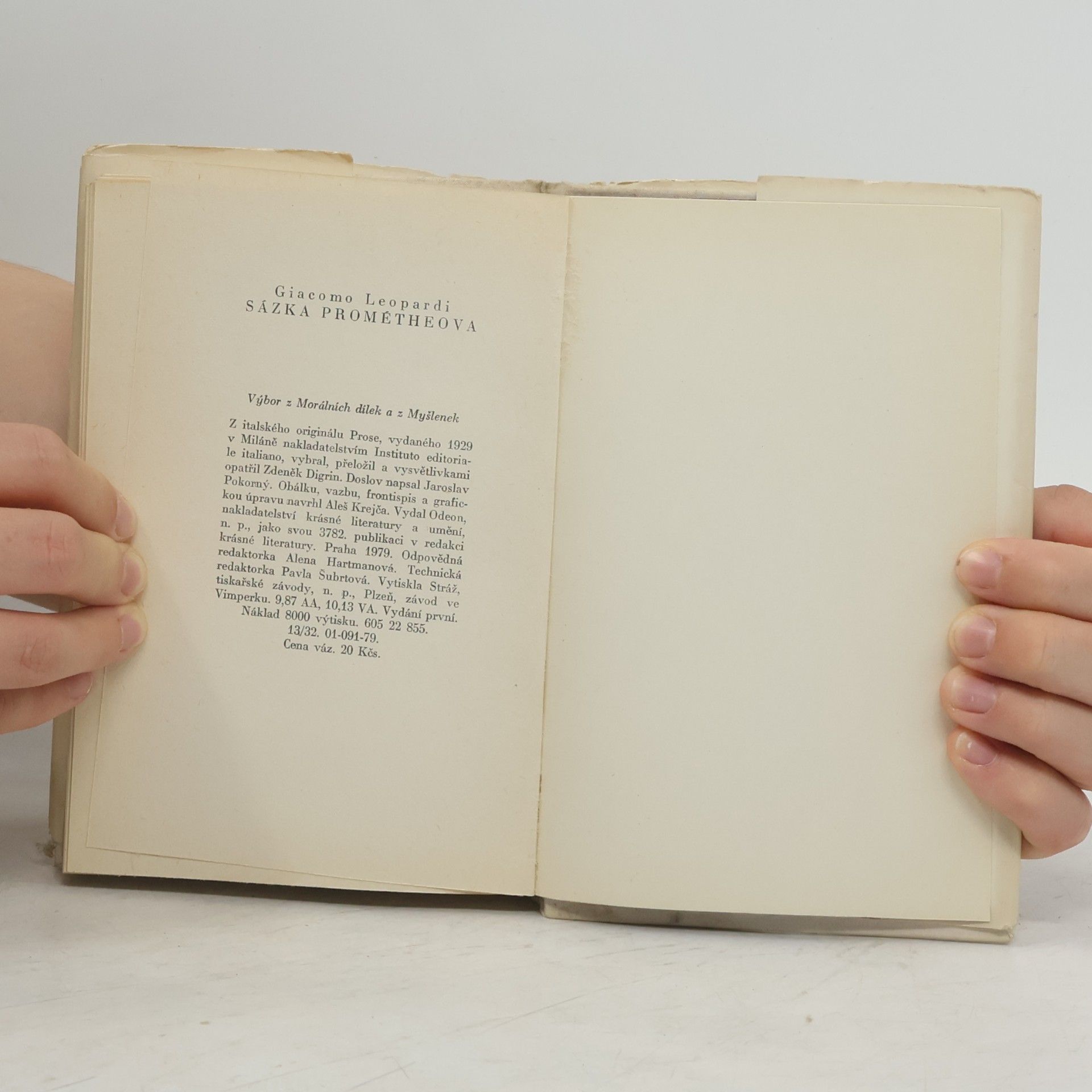 Giacomo Leopardi Sázka Prométheova