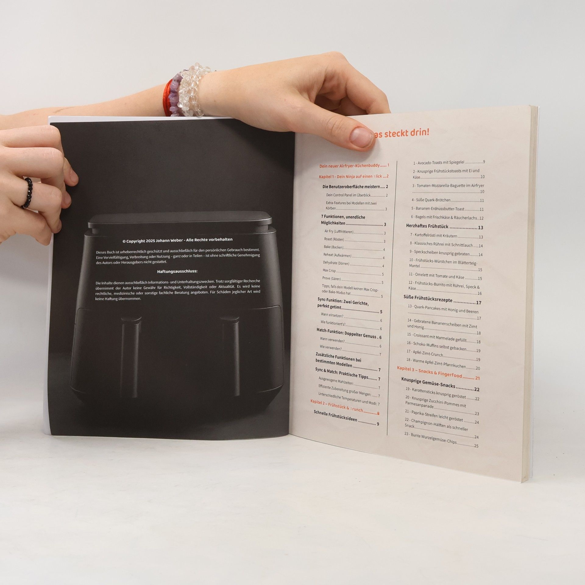 Johann Weber All-in-One Ninja Heißluftfritteuse Rezeptbuch für Faule Genießer