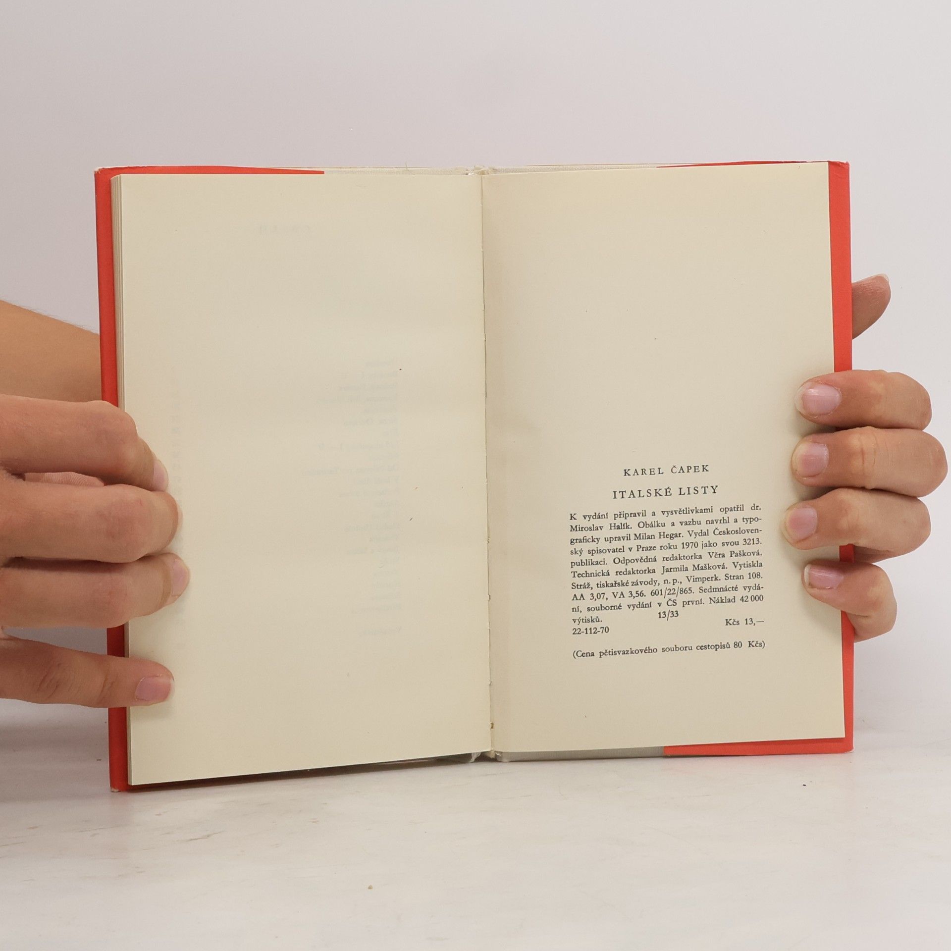 Karel Čapek Italské listy